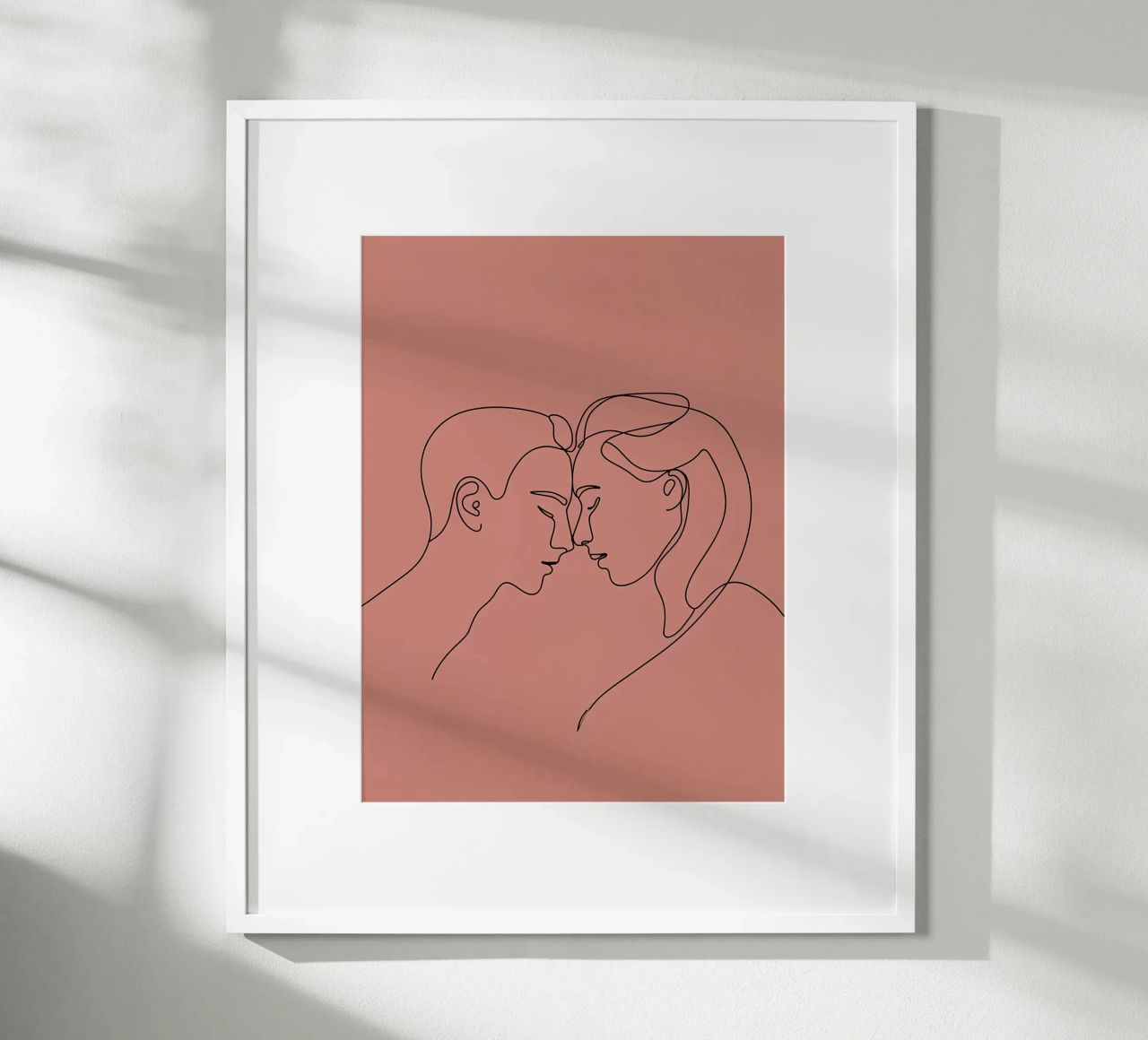 Couple in Love Minimalist Line Art poster by Viv Line Art