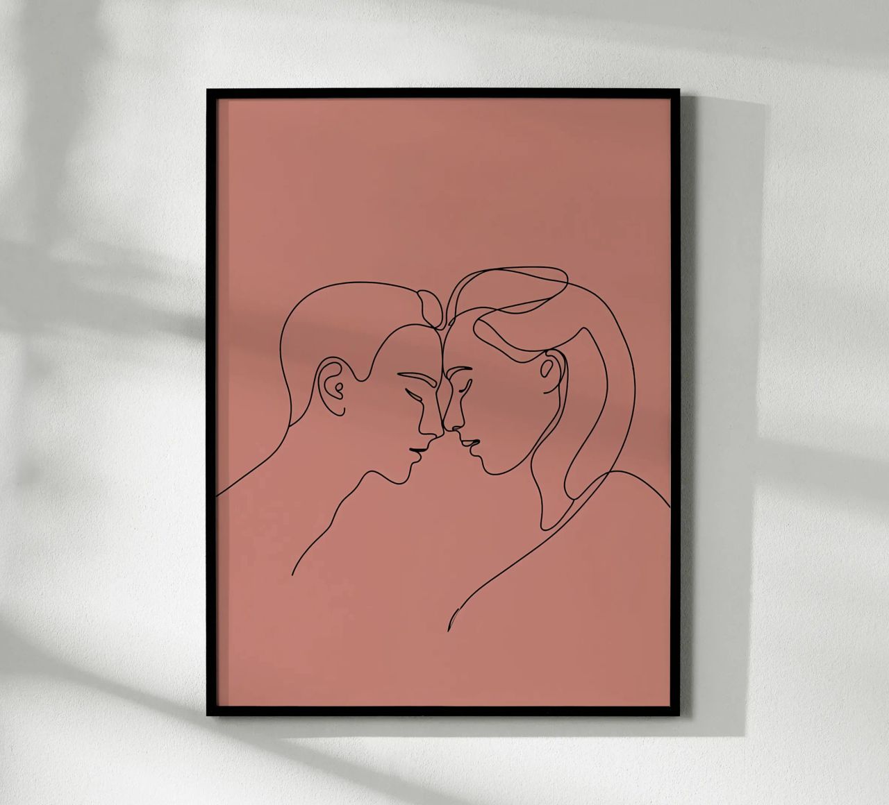 Couple in Love Minimalist Line Art poster by Viv Line Art
