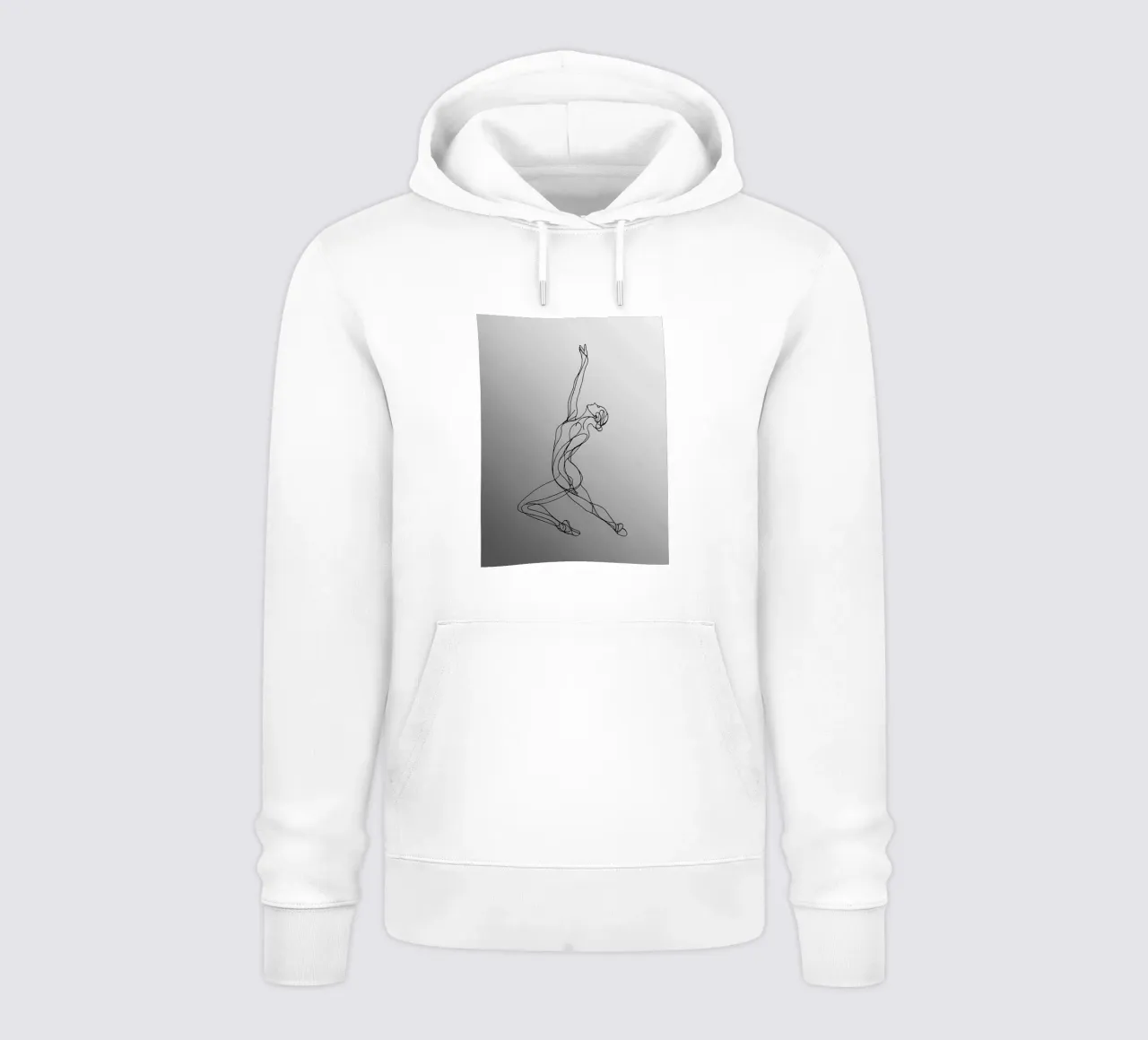 Donna danzante Line Art minimalista felpa con cappuccio da Viv Line Art