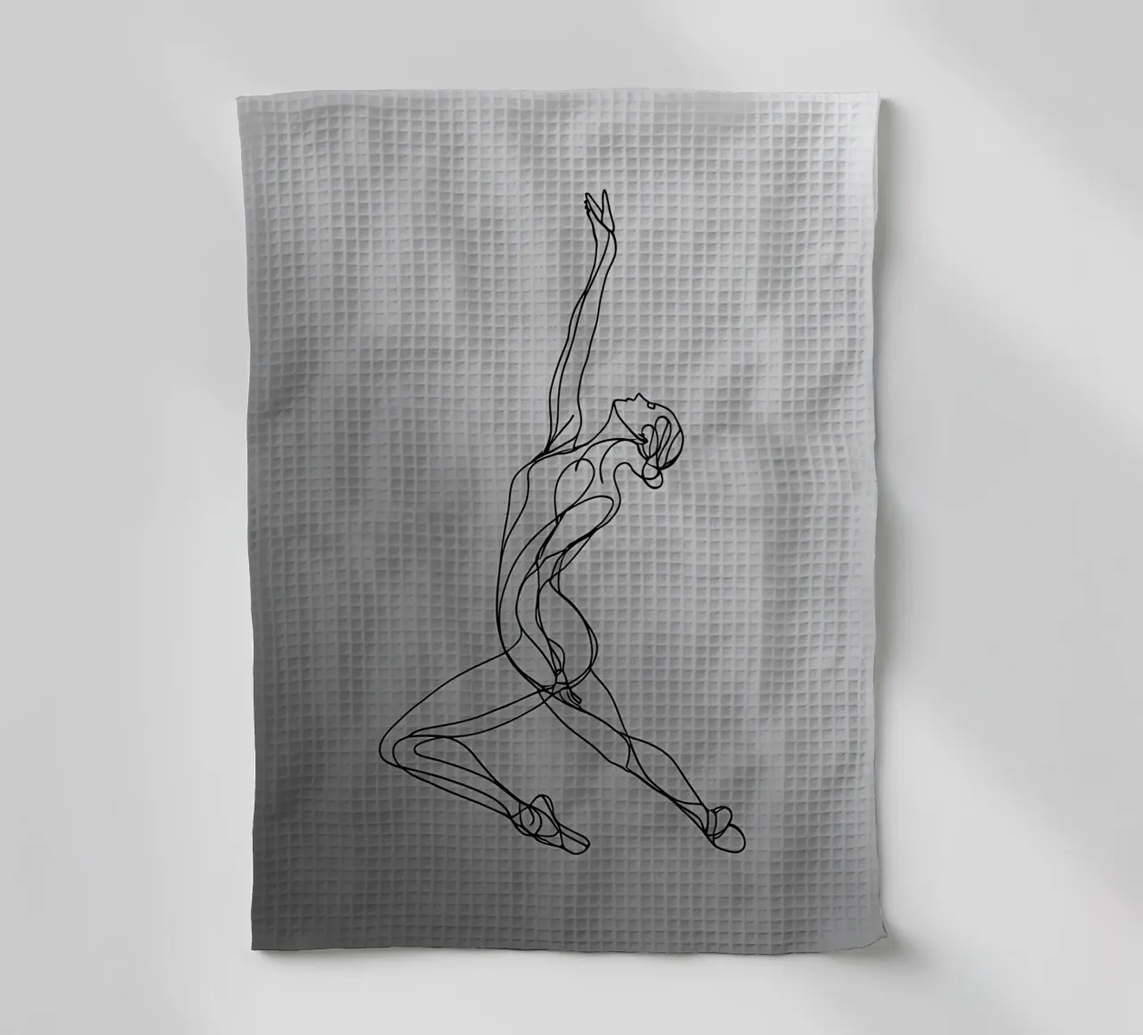 Dancing Woman Minimalist Line Art tea towel by Viv Line Art