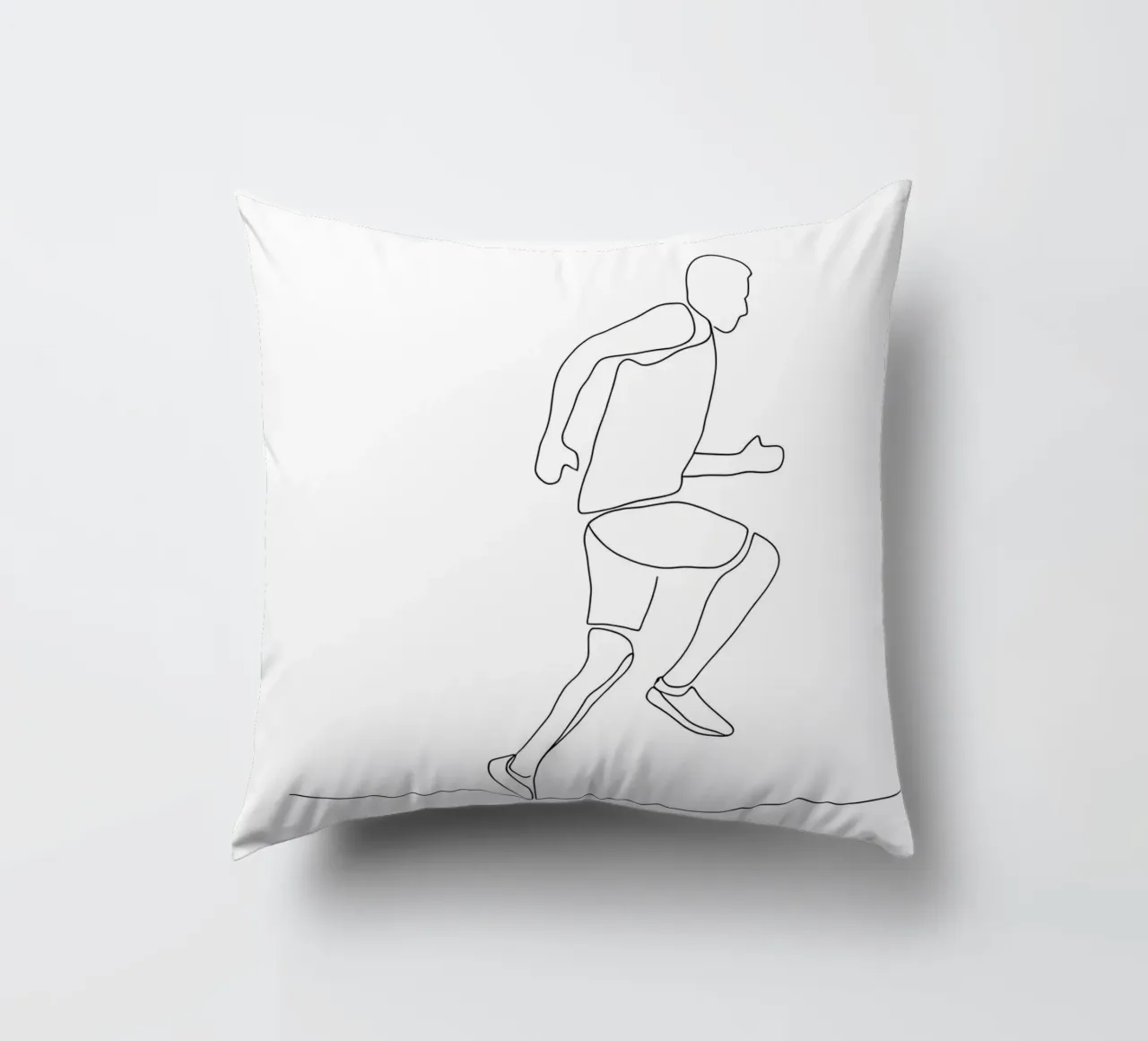Athlete Running Minimalist Line Art decorative cushion by Viv Line Art
