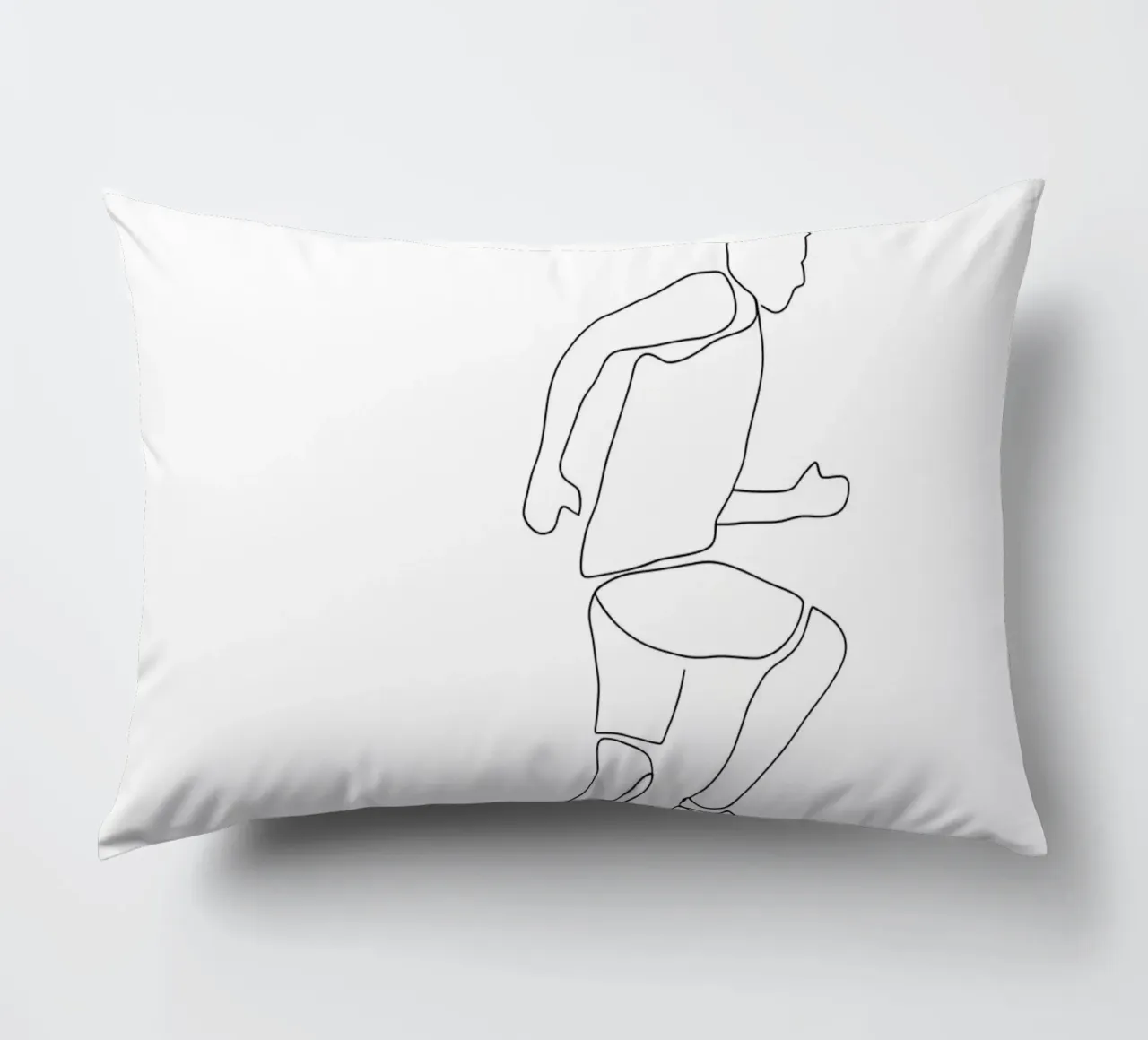 Athlete Running Minimalist Line Art decorative cushion by Viv Line Art