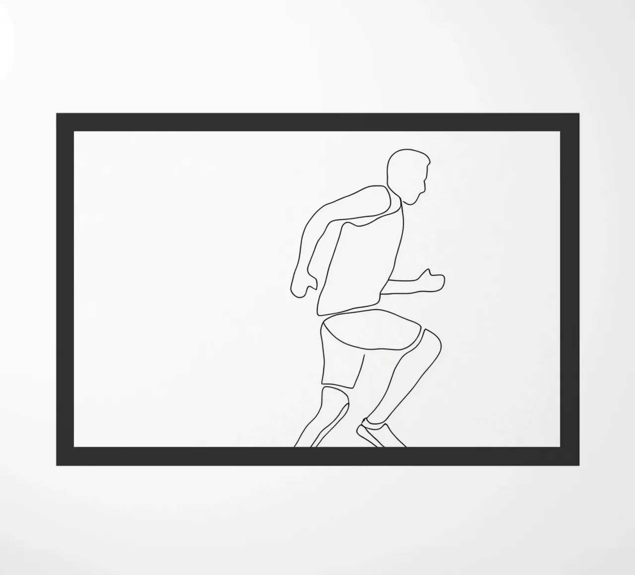 Athlete Running Minimalist Line Art doormat by Viv Line Art