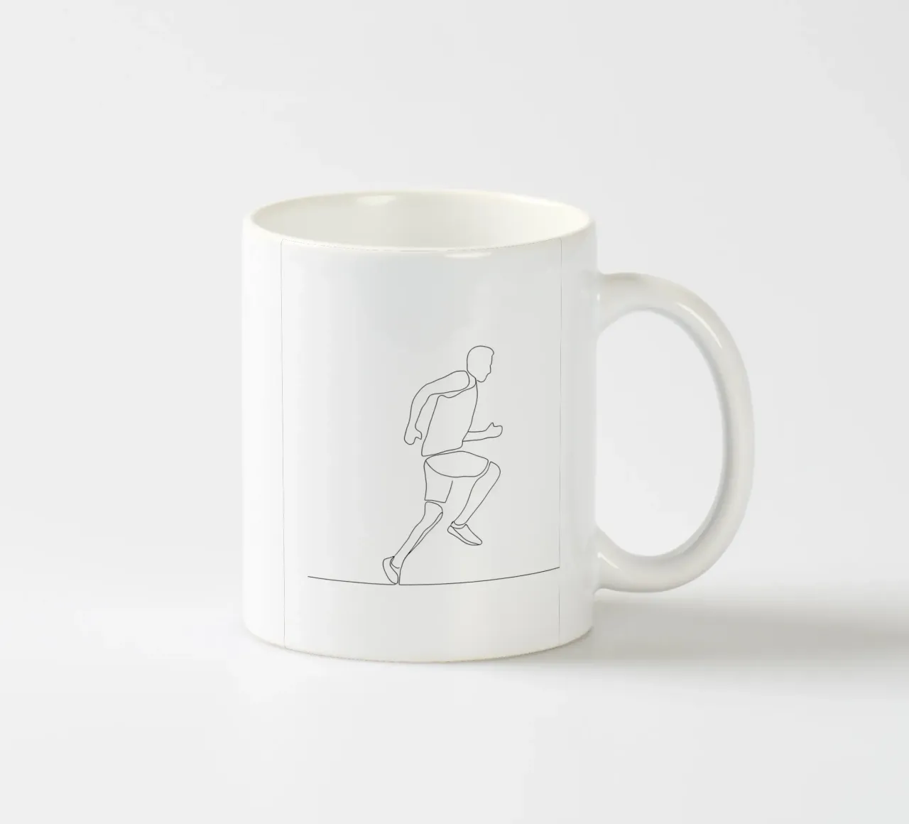 Atleta che corre Line Art minimalista tazza in ceramica da Viv Line Art