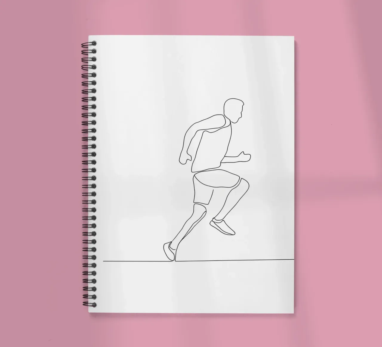 Athlete Running Minimalist Line Art spiral notebook by Viv Line Art