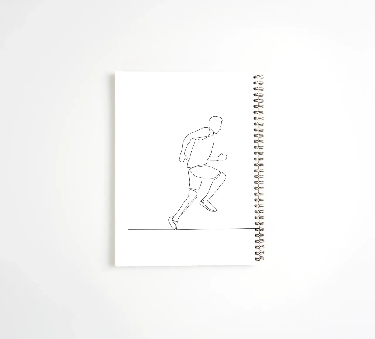 Athlete Running Minimalist Line Art spiral notebook by Viv Line Art