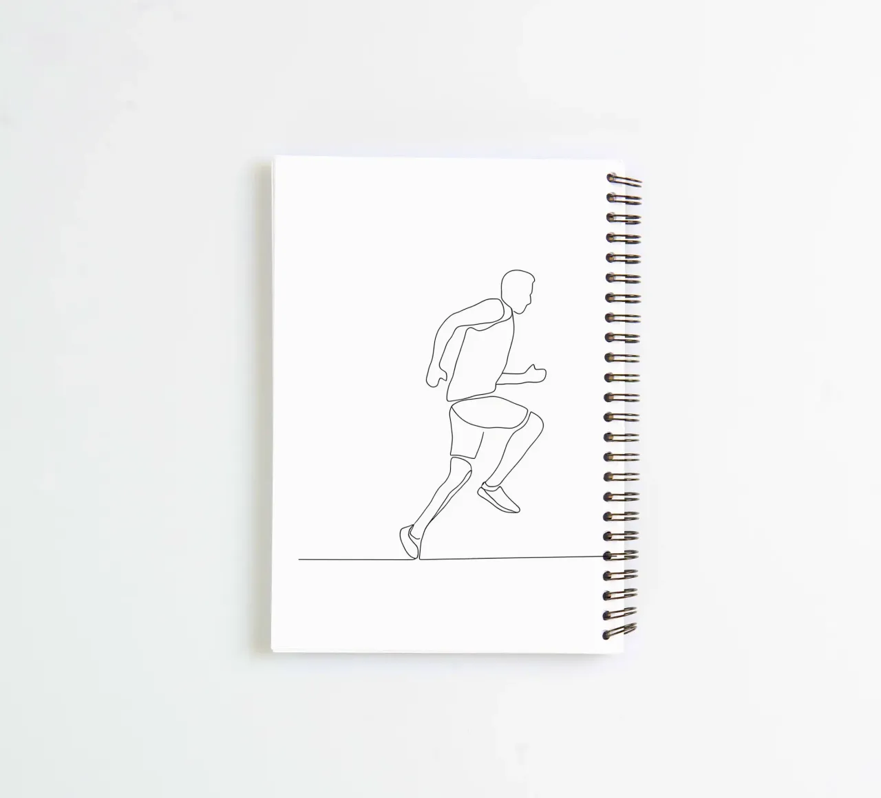 Athlete Running Minimalist Line Art spiral notebook by Viv Line Art