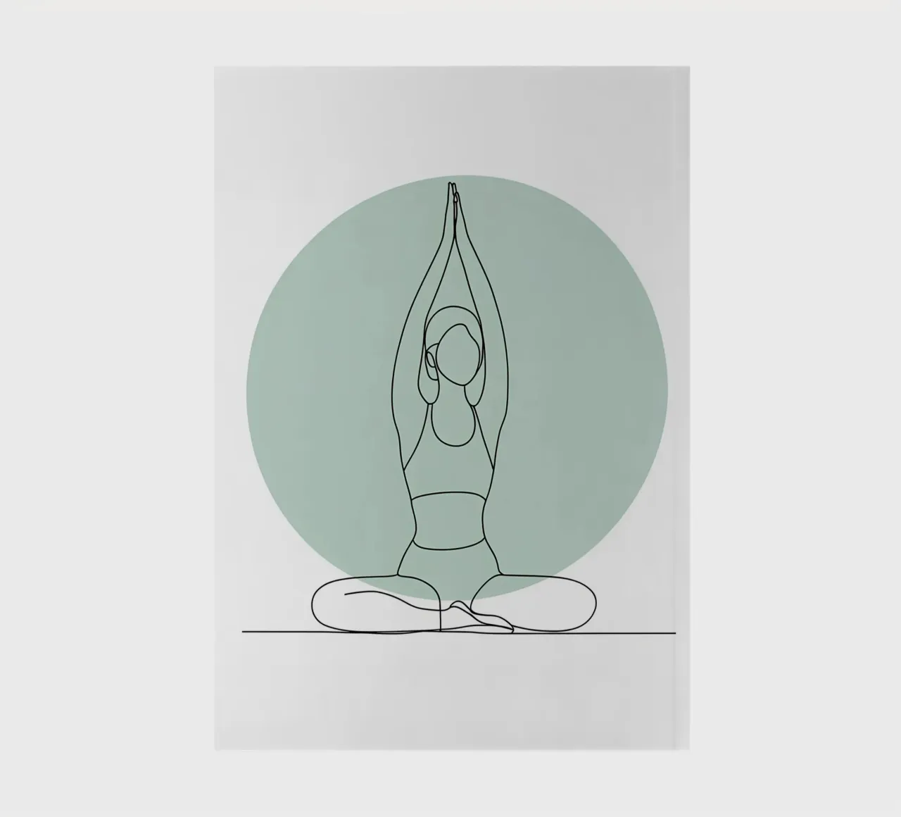Yoga Vrouw Minimalistische Lijn Art notitieboek van Viv Line Art