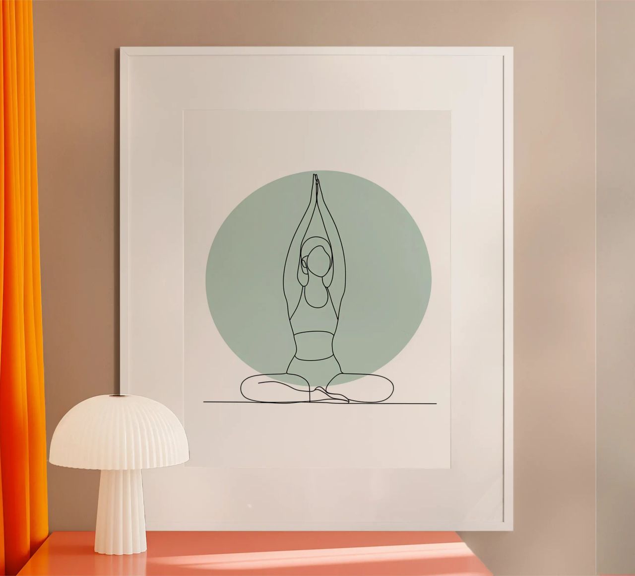 Yoga Frau Minimalist Line Art Poster von Viv Line Art