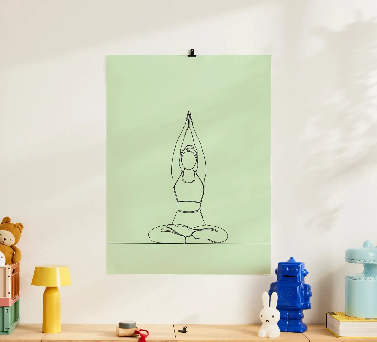 Yoga Frau Minimalist Line Art Zeichnung 3 Hahnemühle von Viv Line Art