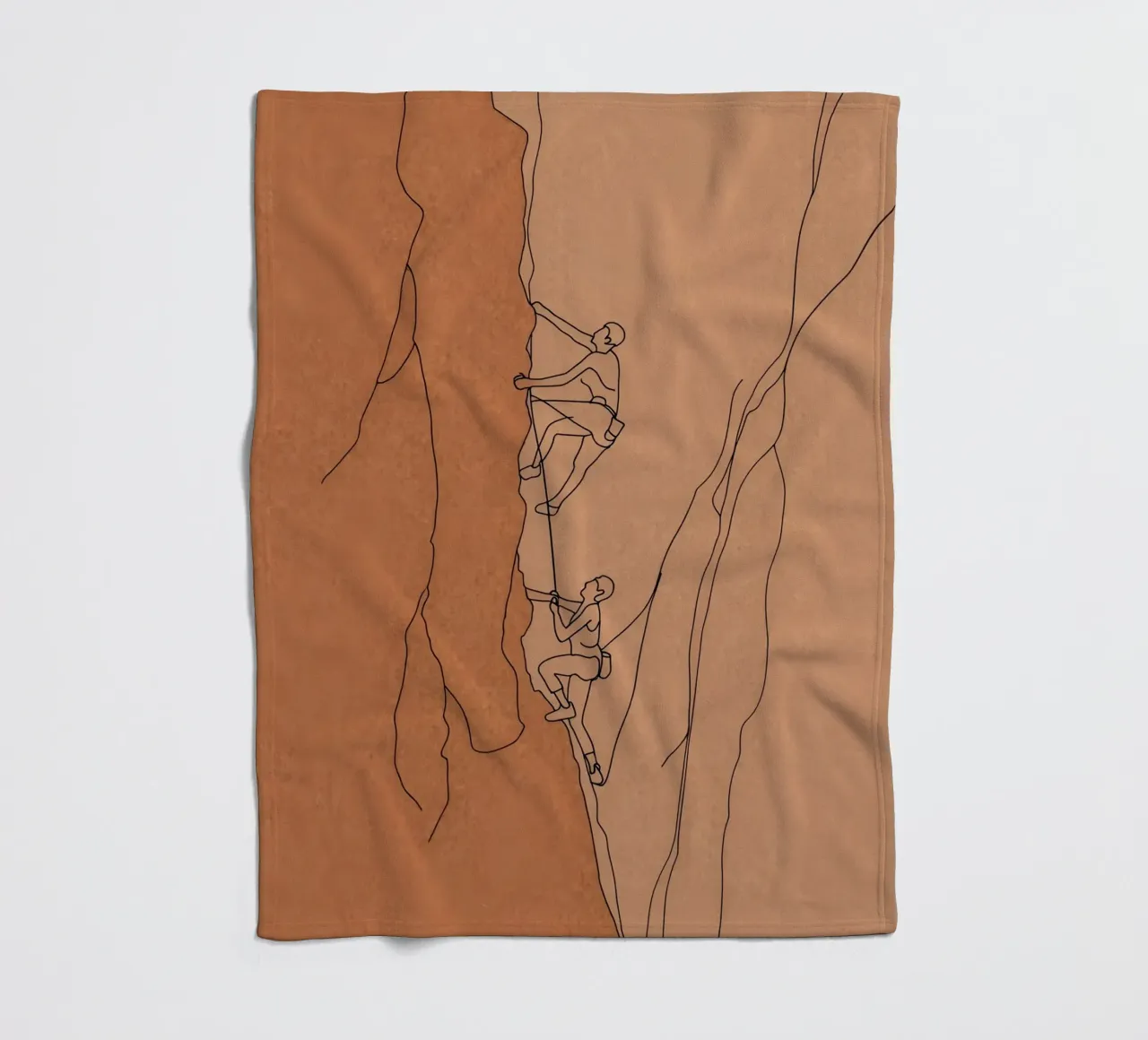 Arte di linea minimalista degli scalatori coperta in pile da Viv Line Art