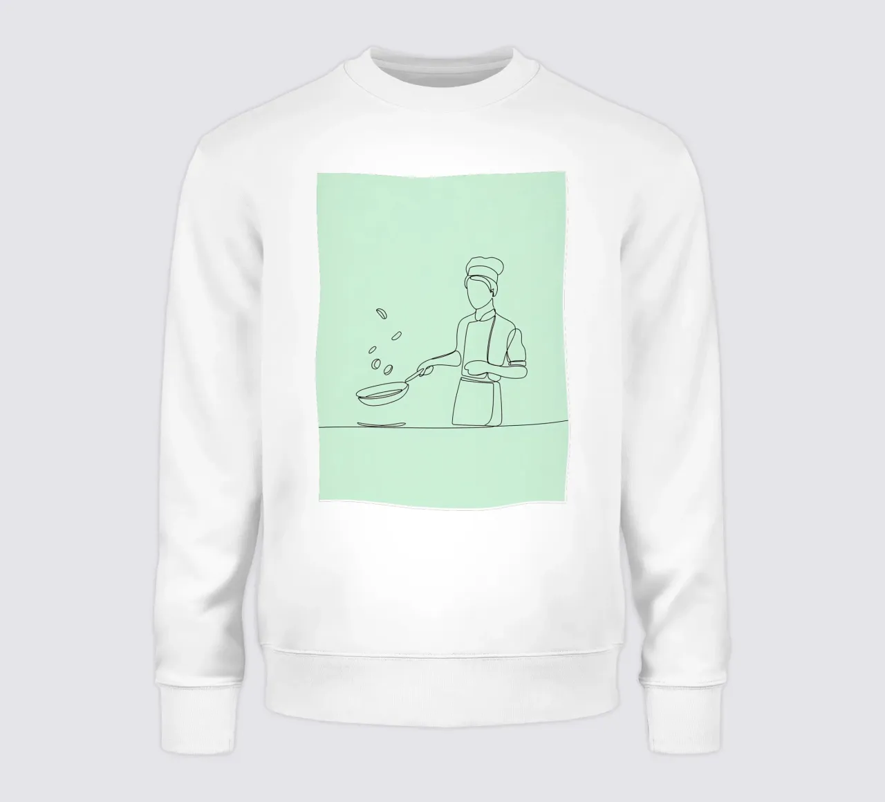 Chef Cocinando Minimalista Line Art sudadera de Viv Line Art