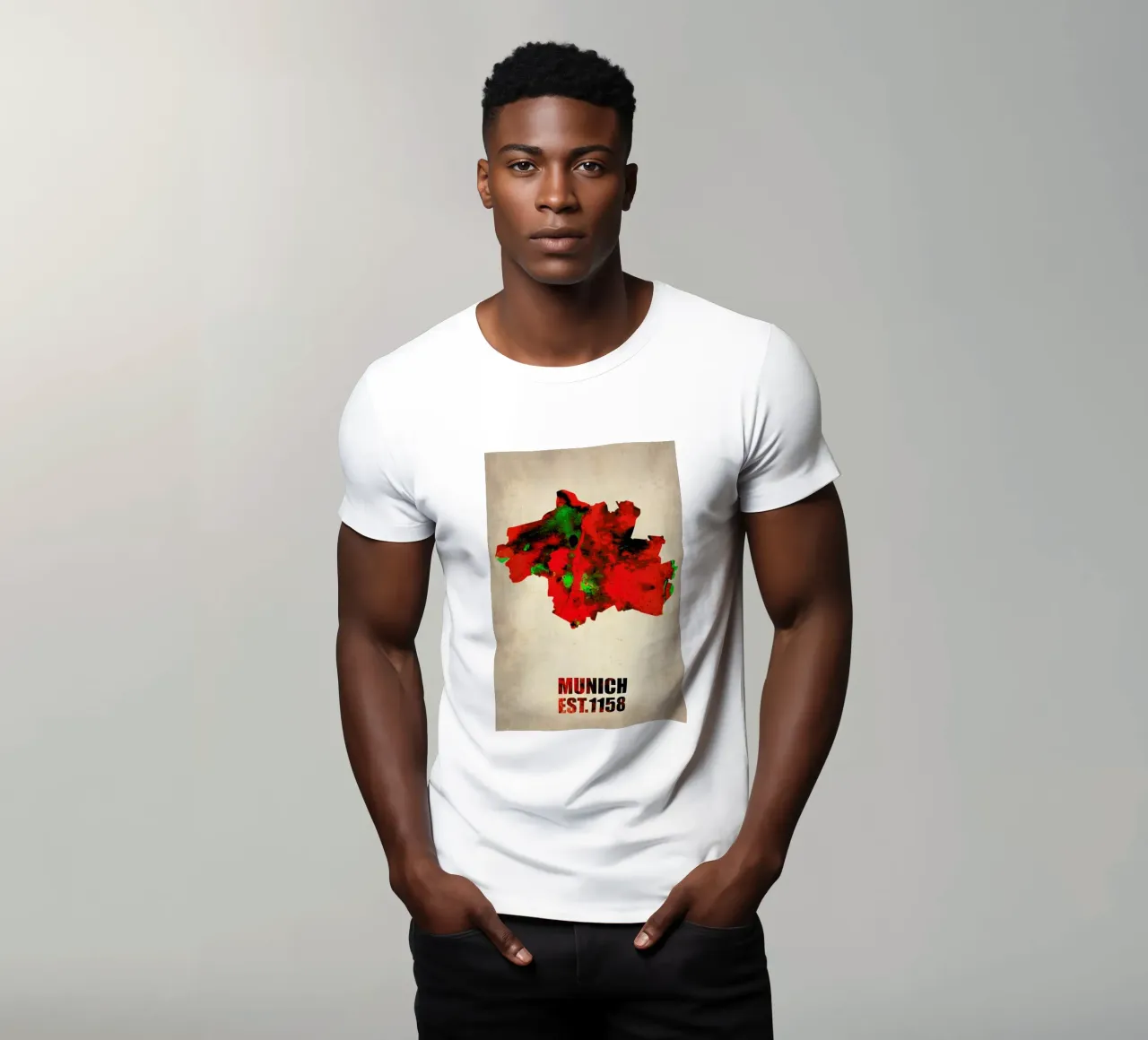 Munich Watercolor Map t-shirt da Naxart