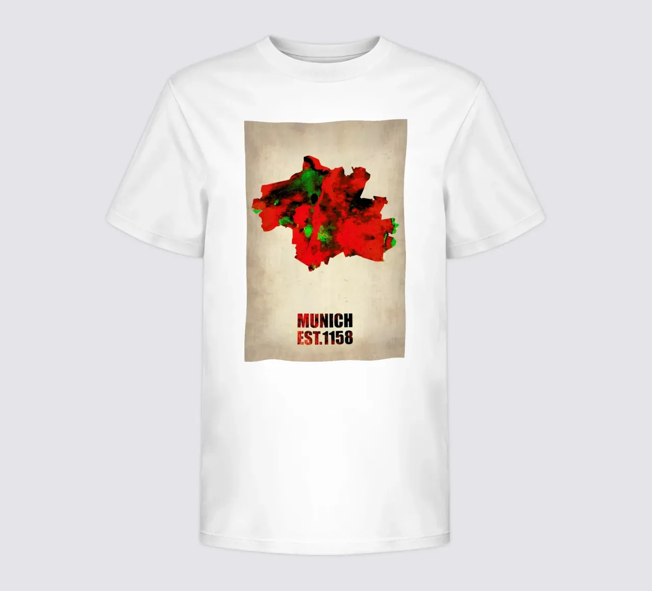 Munich Watercolor Map kids t-shirt by Naxart