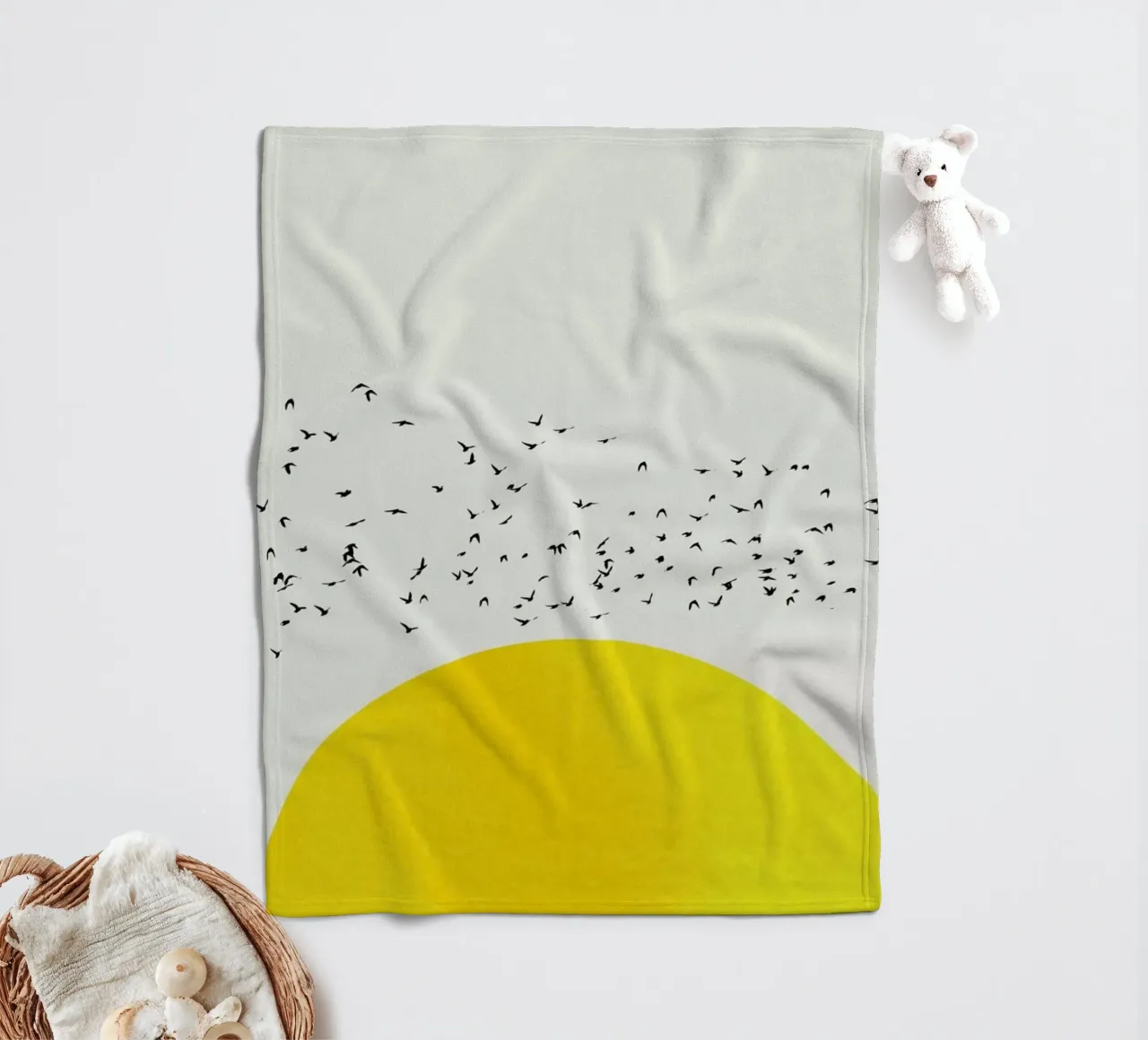 A Thousand Birds fleece blanket by Kubistika