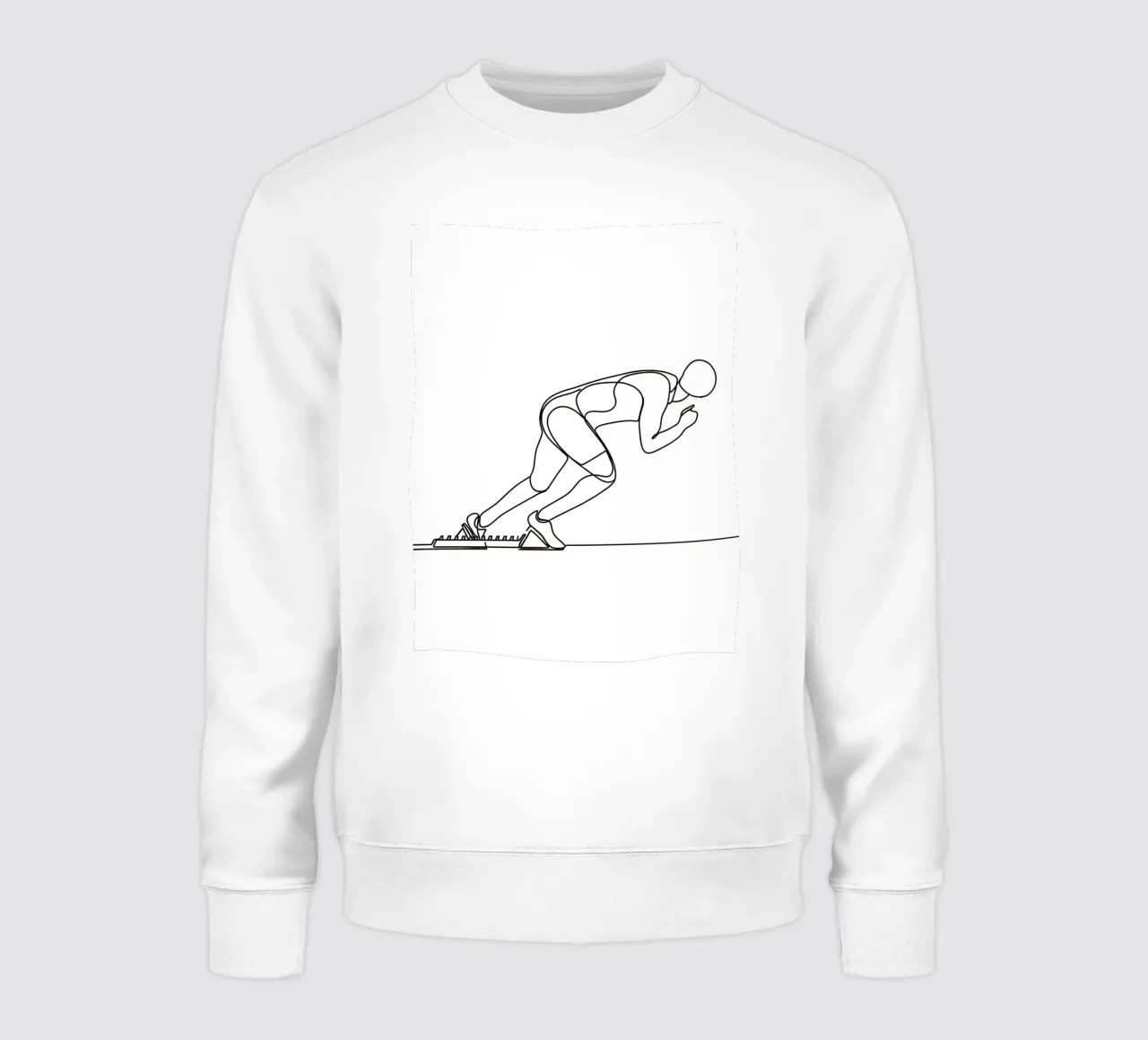 Atleta che fa lo sprint Line Art minimalista felpa da Viv Line Art