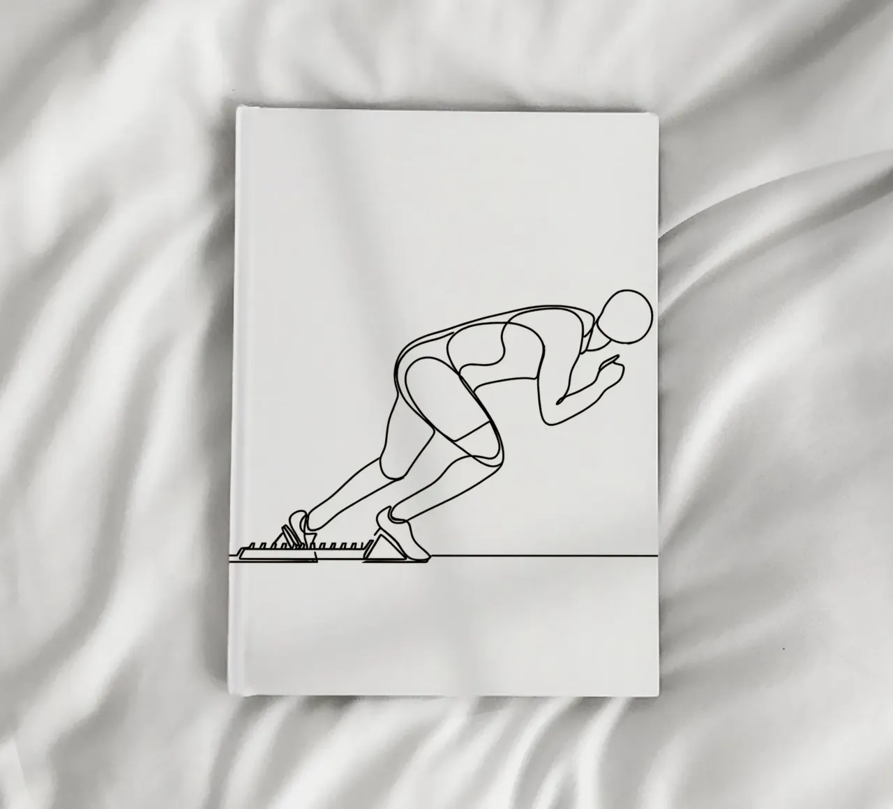 Athlete Sprinting Minimalist Line Art notebook by Viv Line Art