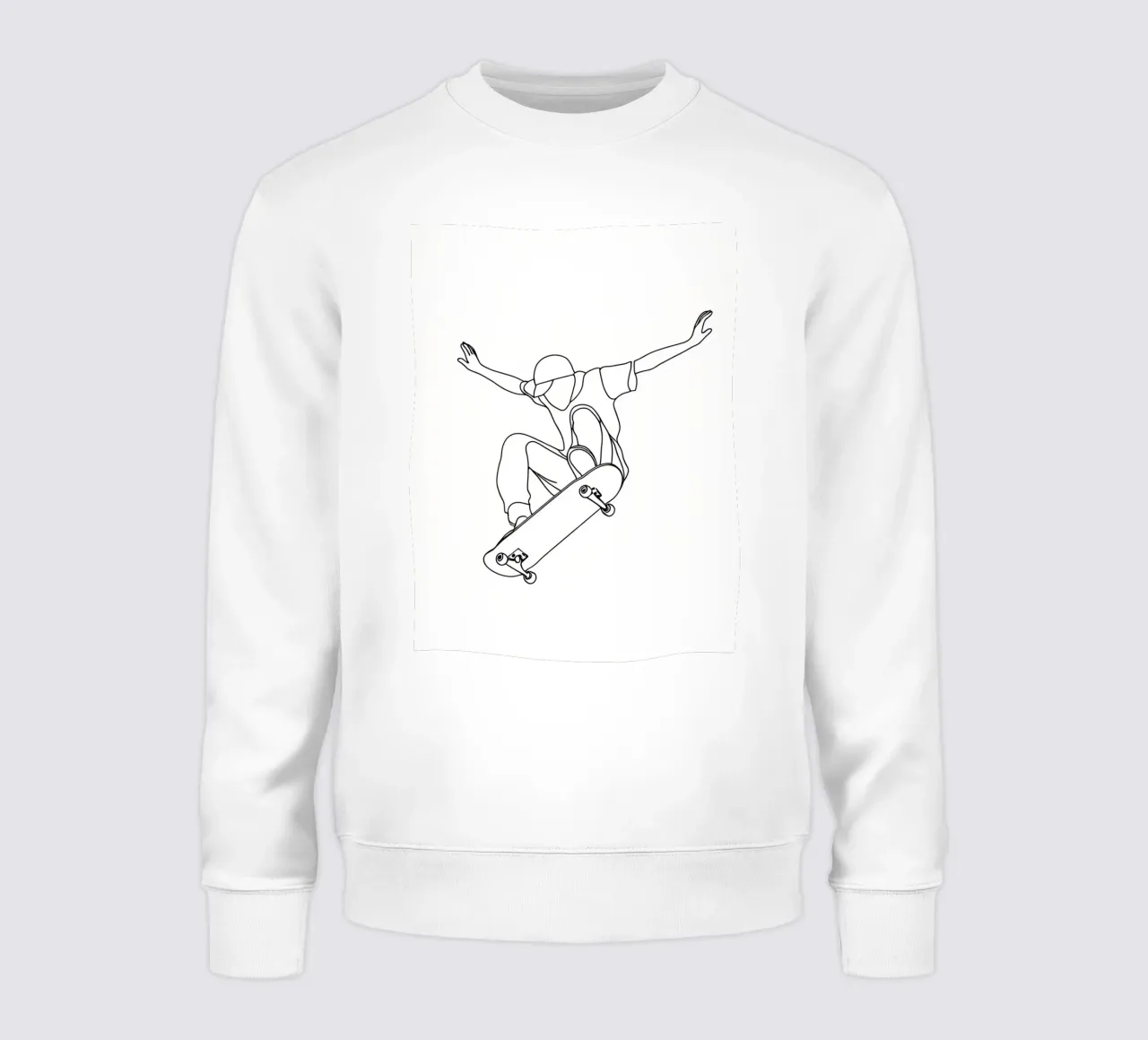 Skateboarder Minimalist Line Art Drawing sweatshirt by Viv Line Art