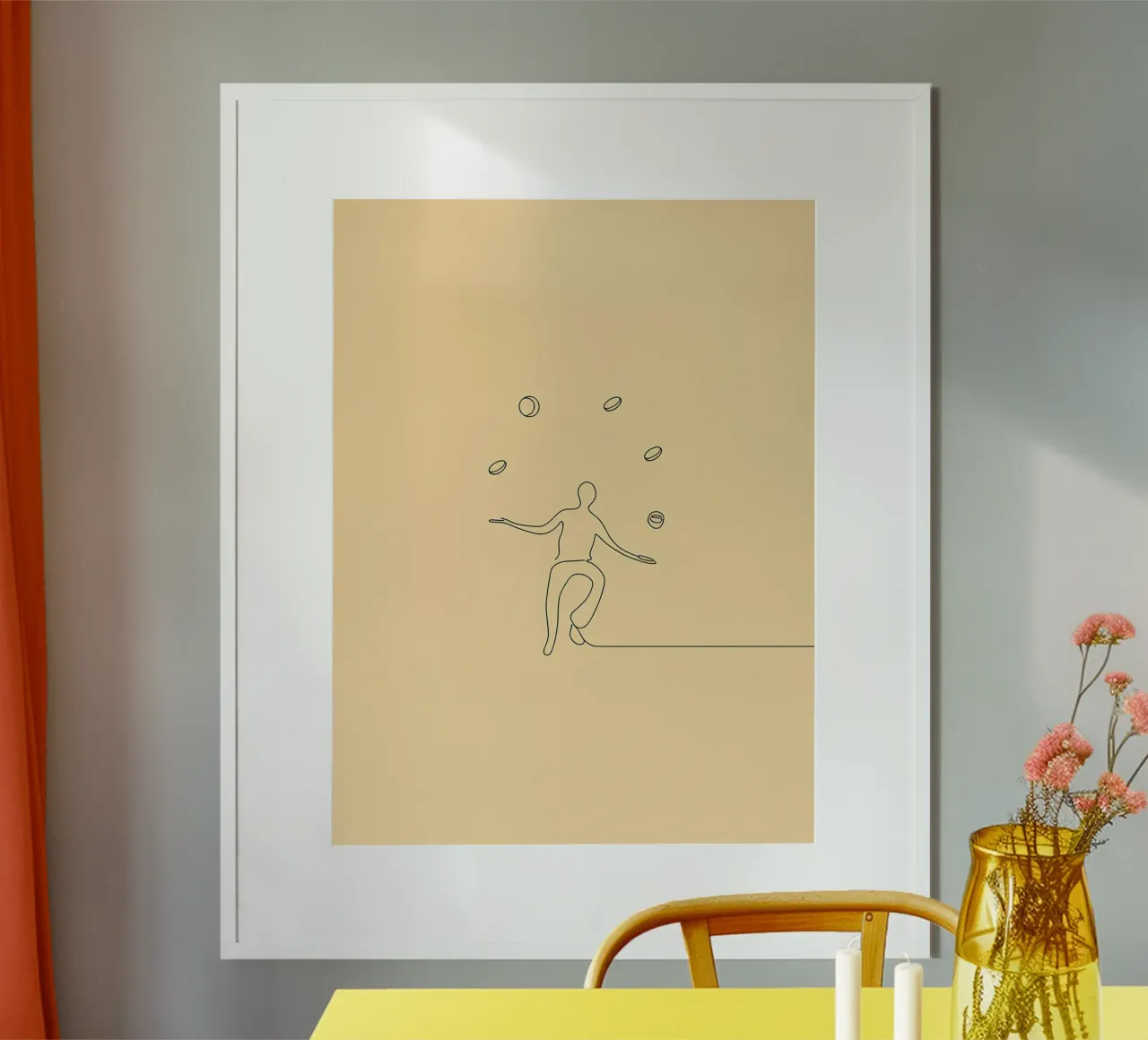 Juggler Minimalist Line Art Poster von Viv Line Art
