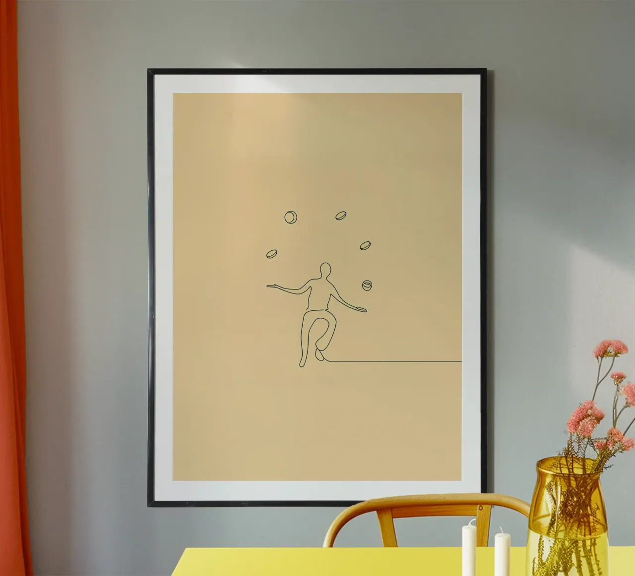 Juggler Minimalist Line Art Poster von Viv Line Art