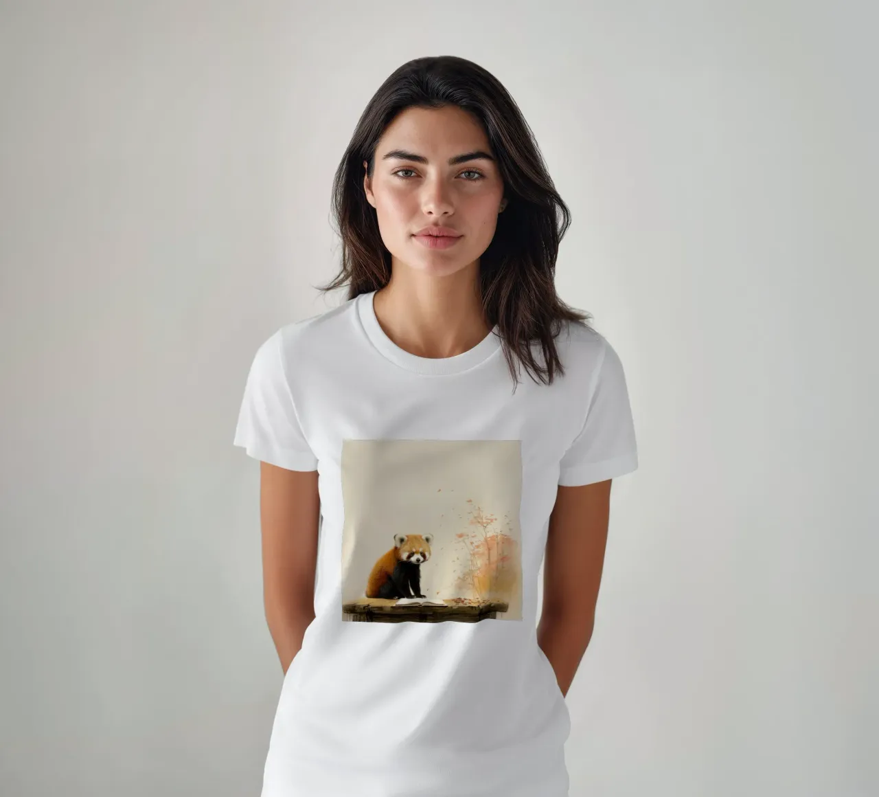 Panda rosso minimale 2 t-shirt da Minimal Animal Art