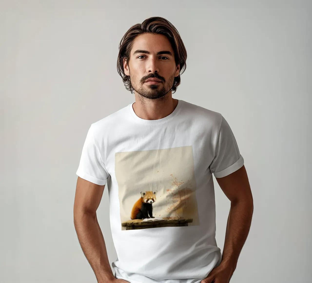 Panda rosso minimale 2 t-shirt da Minimal Animal Art