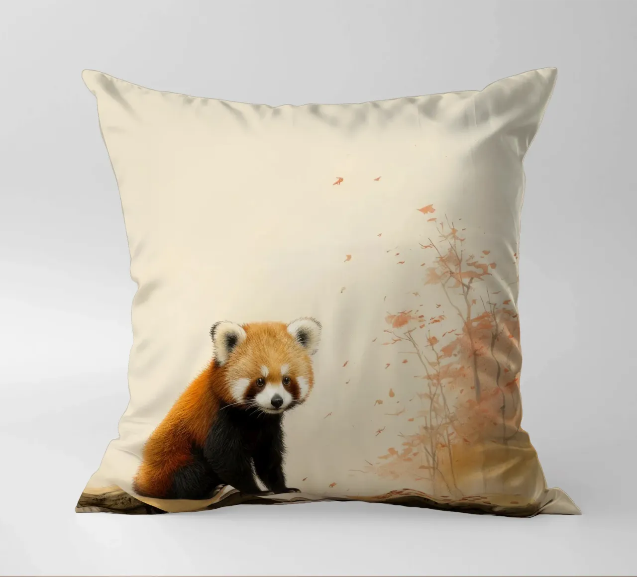 Panda rosso minimale 2 cuscino da Minimal Animal Art