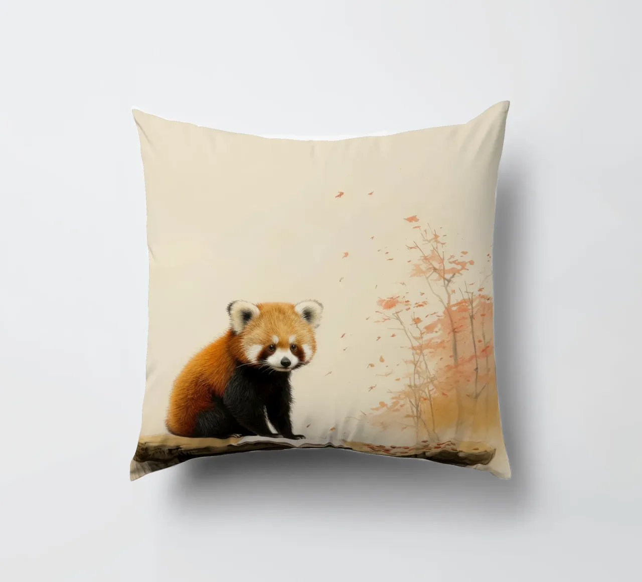 Panda rosso minimale 2 cuscino da Minimal Animal Art