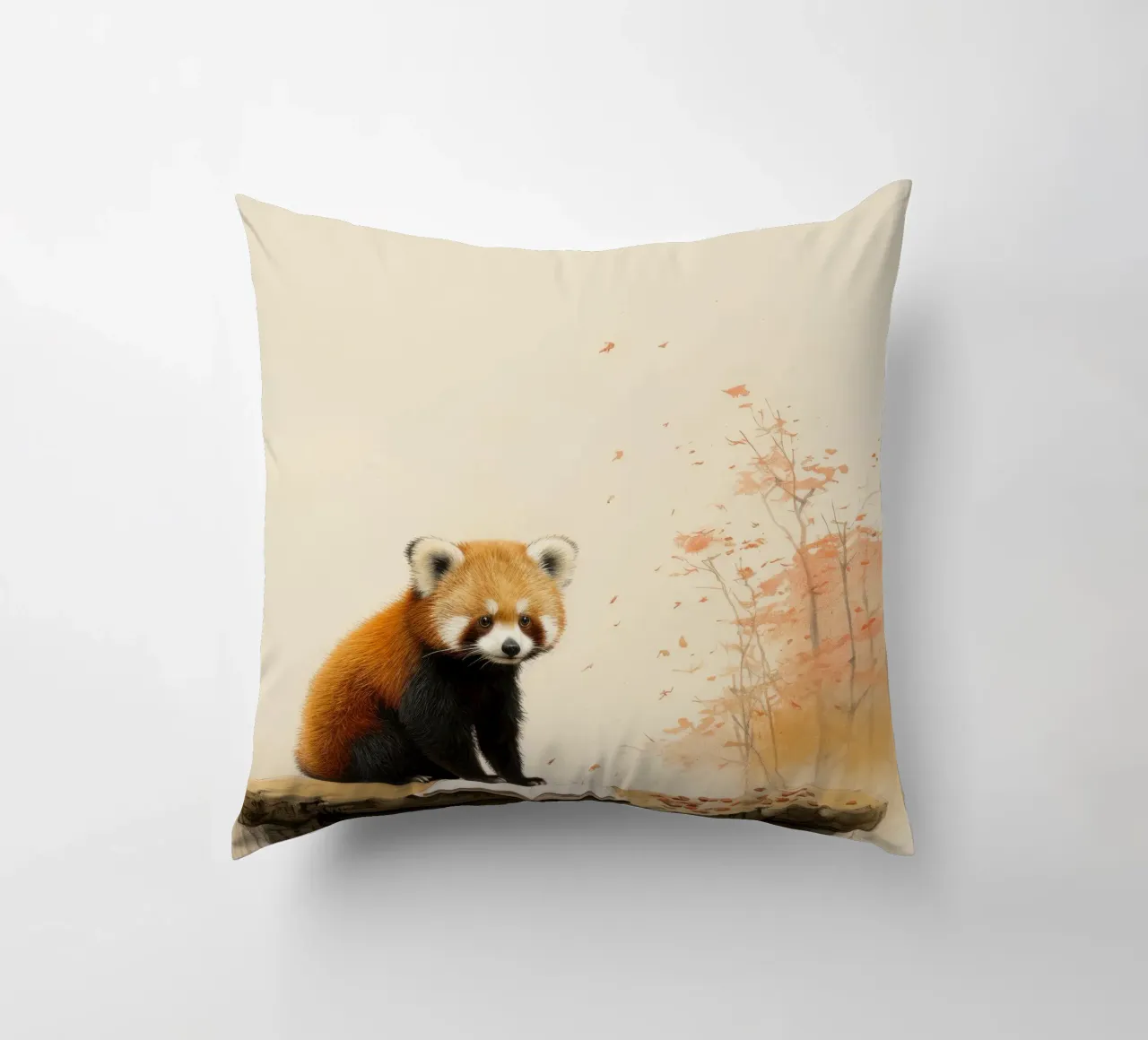 Panda rosso minimale 2 cuscino da Minimal Animal Art