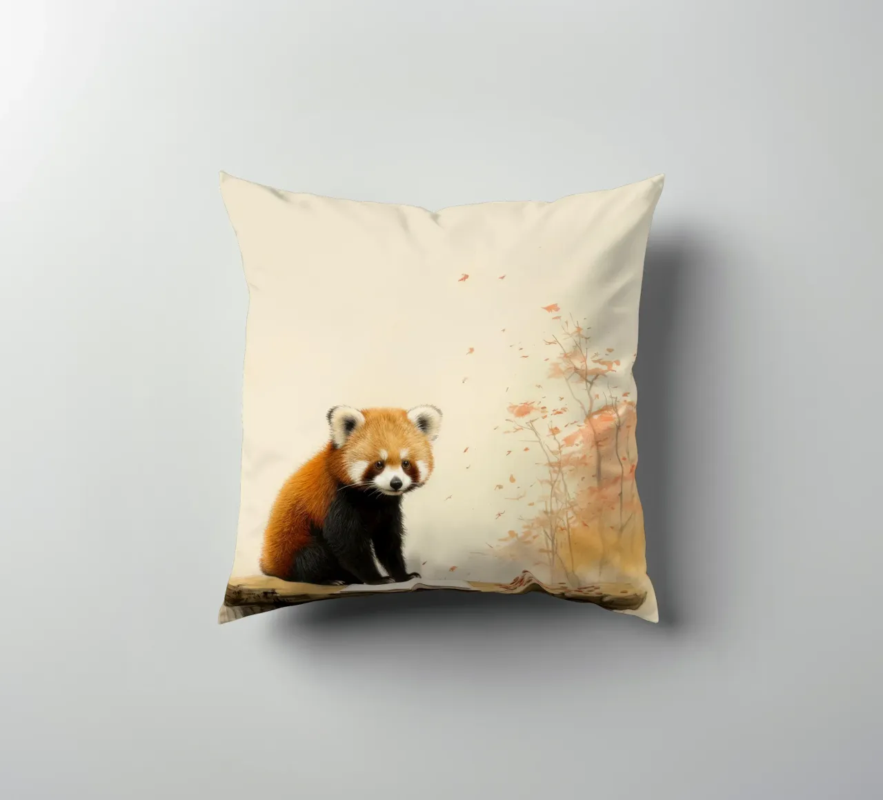 Panda rosso minimale 2 cuscino da Minimal Animal Art