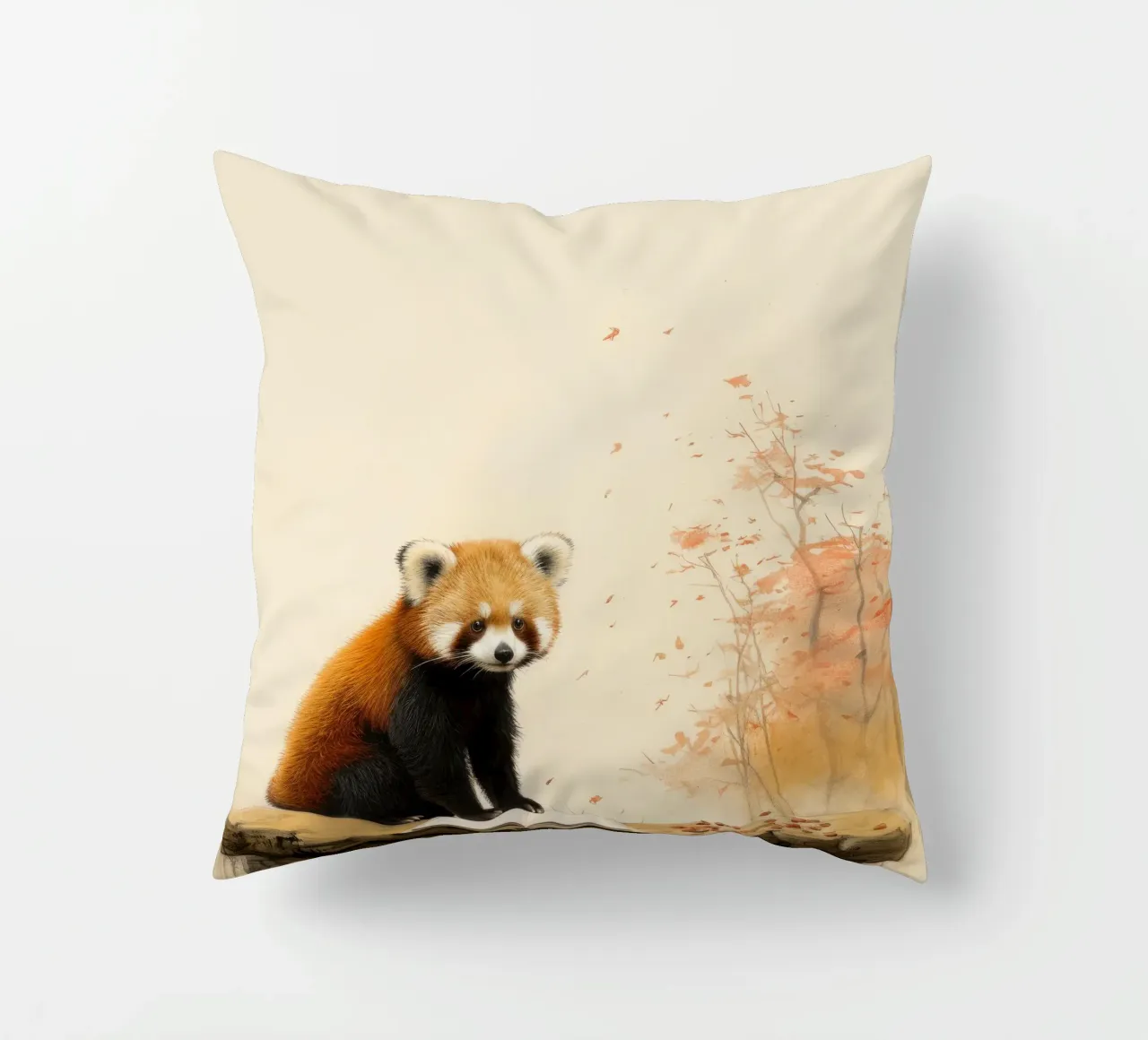 Panda rosso minimale 2 cuscino da Minimal Animal Art