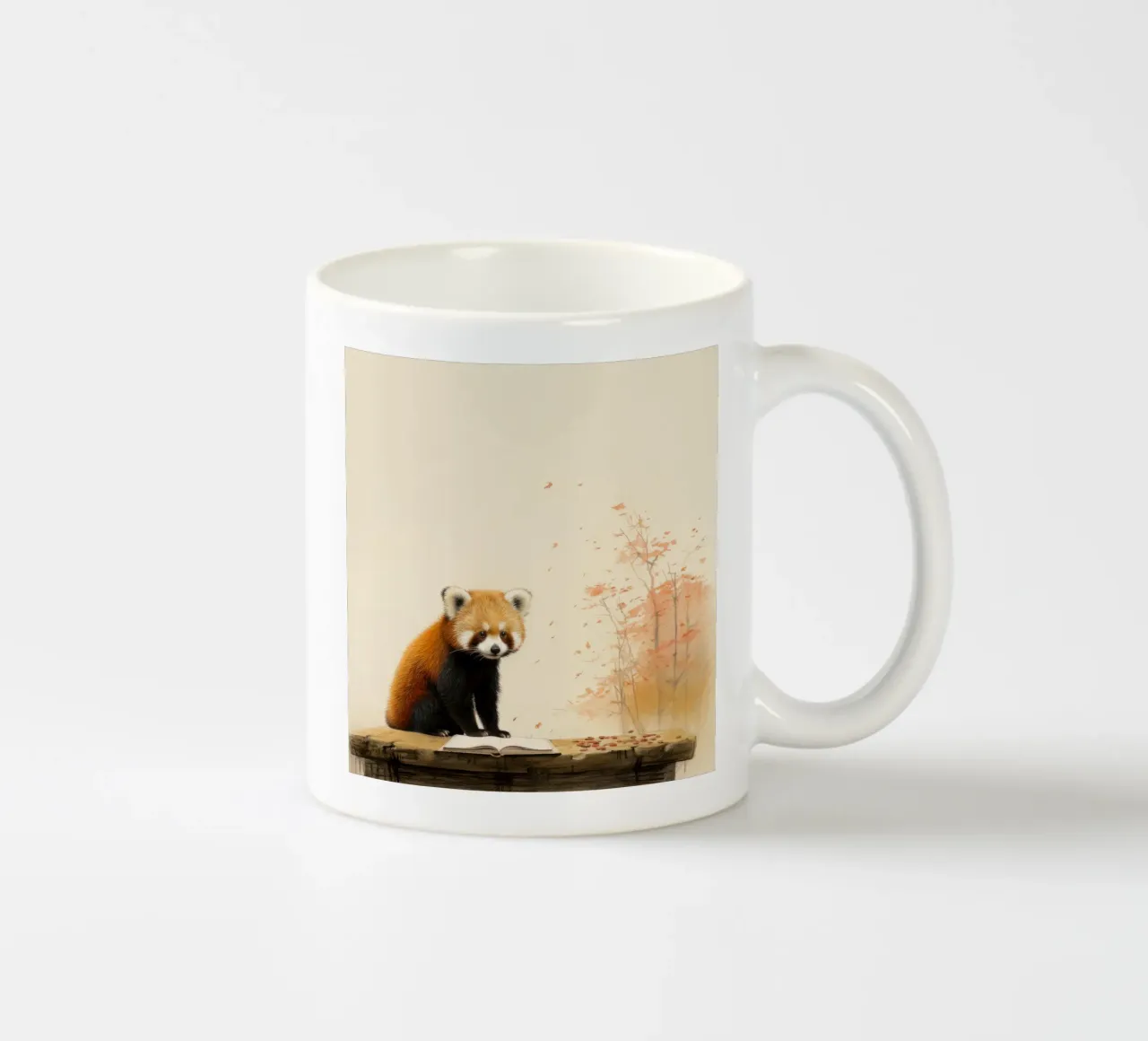 Panda rosso minimale 2 tazza in ceramica da Minimal Animal Art