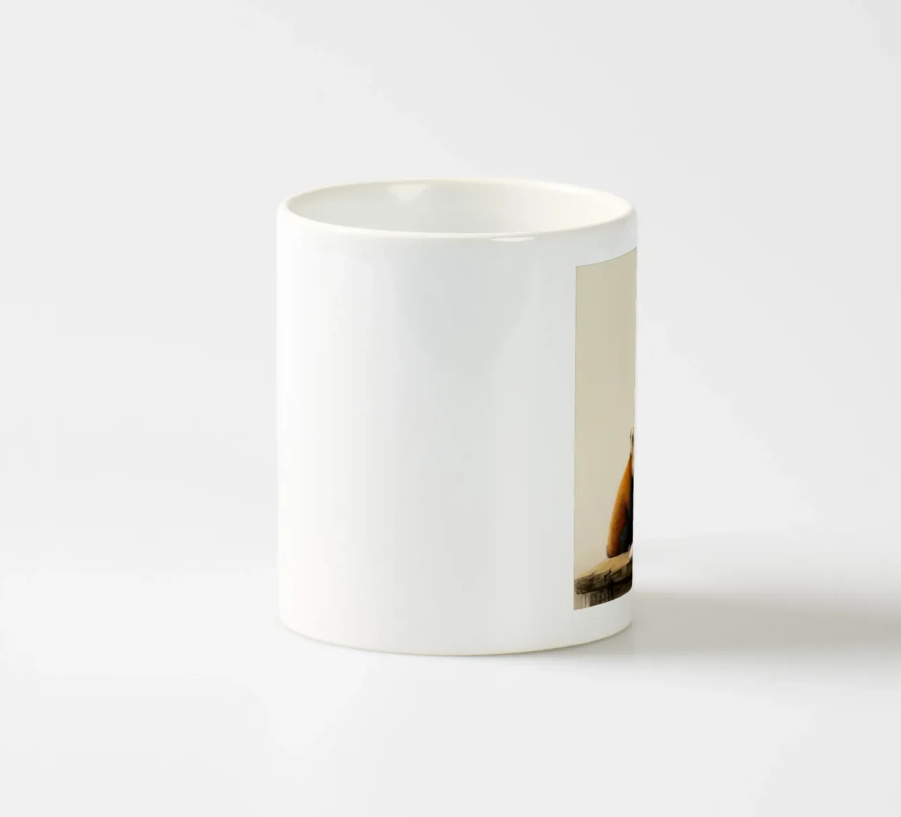 Panda rosso minimale 2 tazza in ceramica da Minimal Animal Art