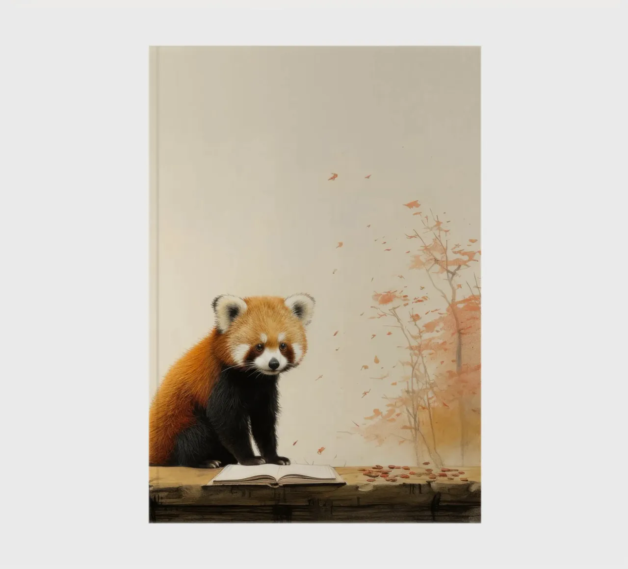 Minimal Red Panda 2 notebook by Minimal Animal Art