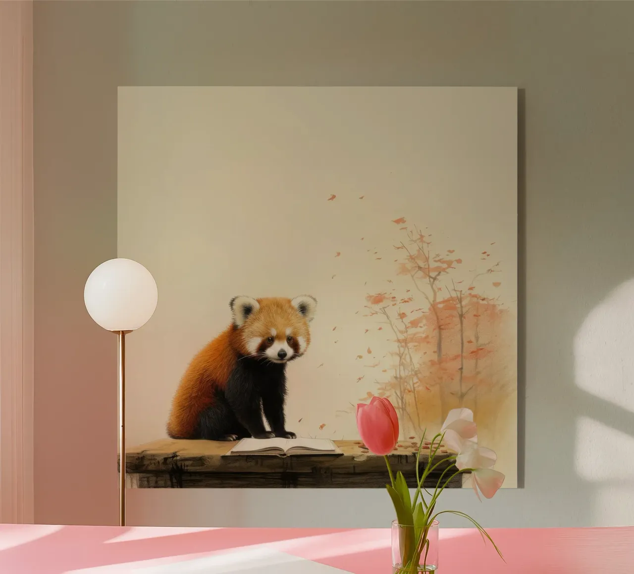 Minimal Red Panda plexiglass da Minimal Animal Art