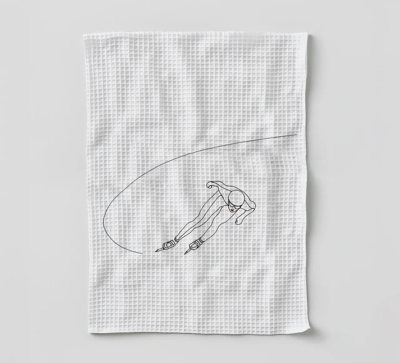 Speed Skater Dessin au trait minimaliste torchon de Viv Line Art