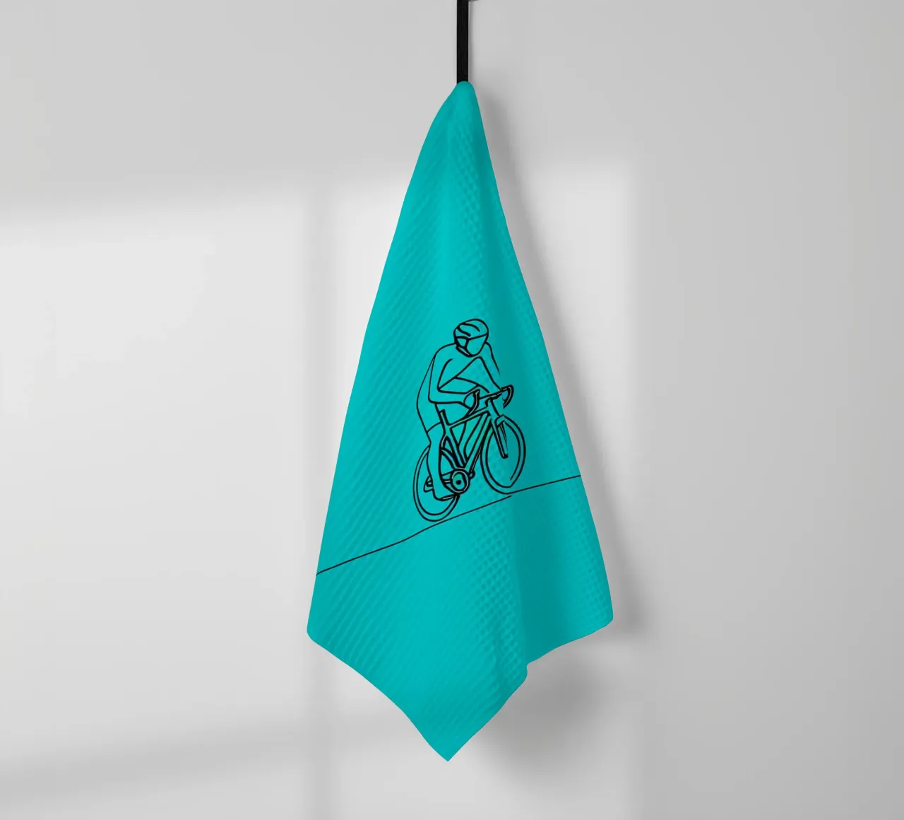 Cycliste Dessin au trait minimaliste torchon de Viv Line Art