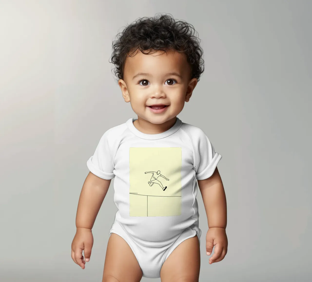 Athlete Jumping Minimalist Line Art short-sleeve baby romper by Viv Line Art