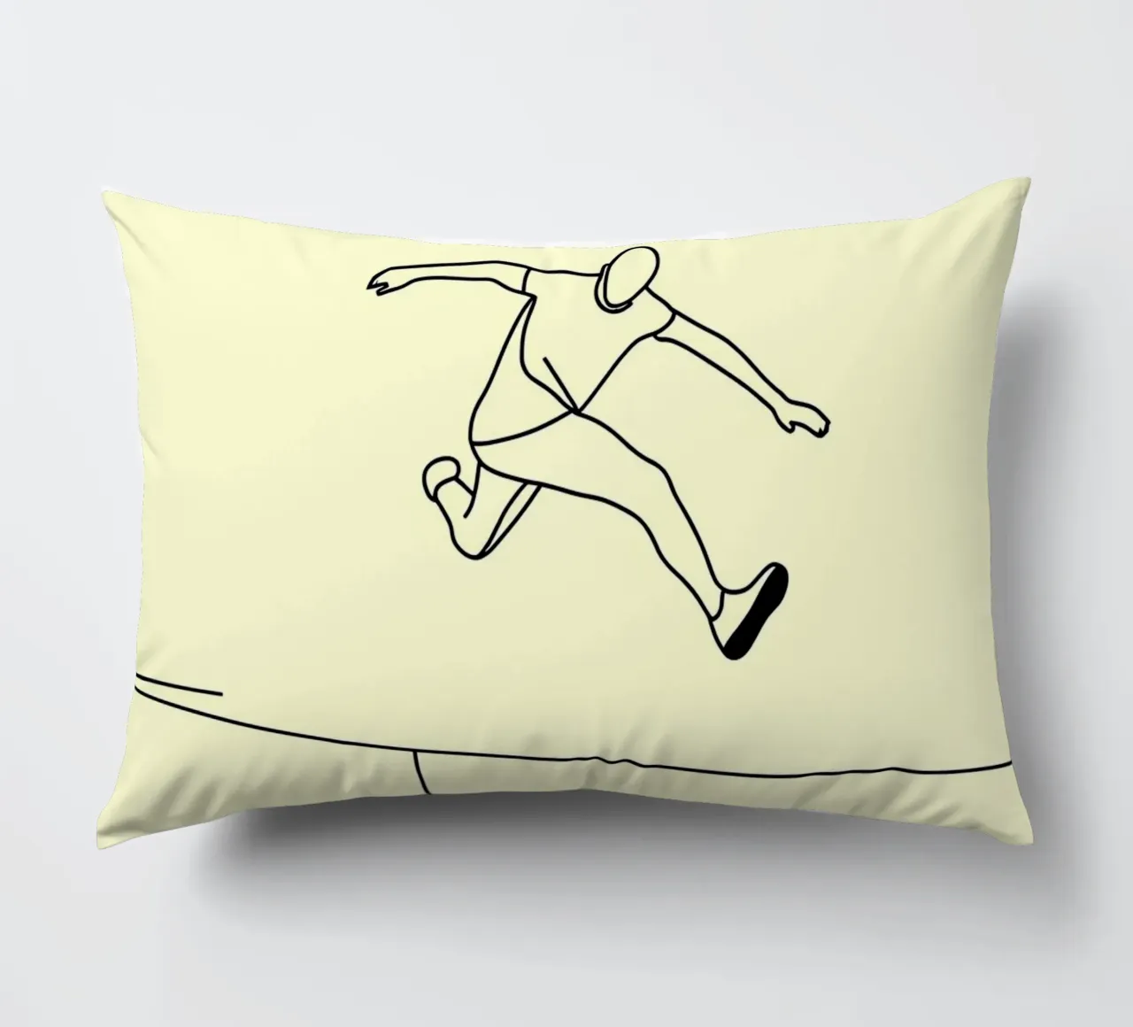 Athlete Jumping Minimalist Line Art decorative cushion by Viv Line Art