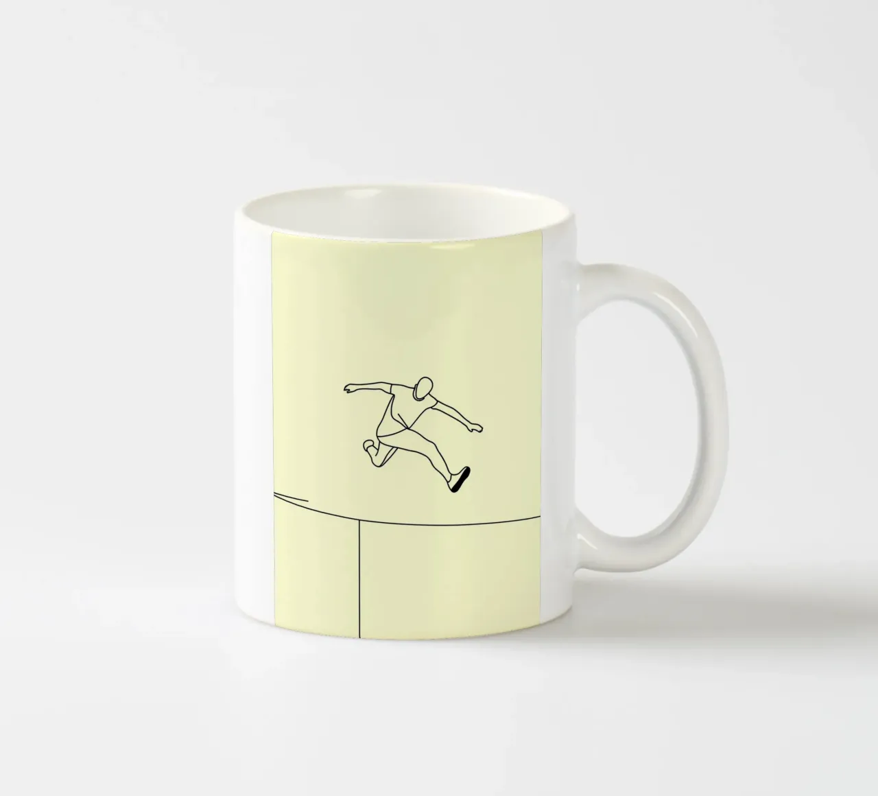Athlete Jumping Minimalist Line Art ceramic mug by Viv Line Art