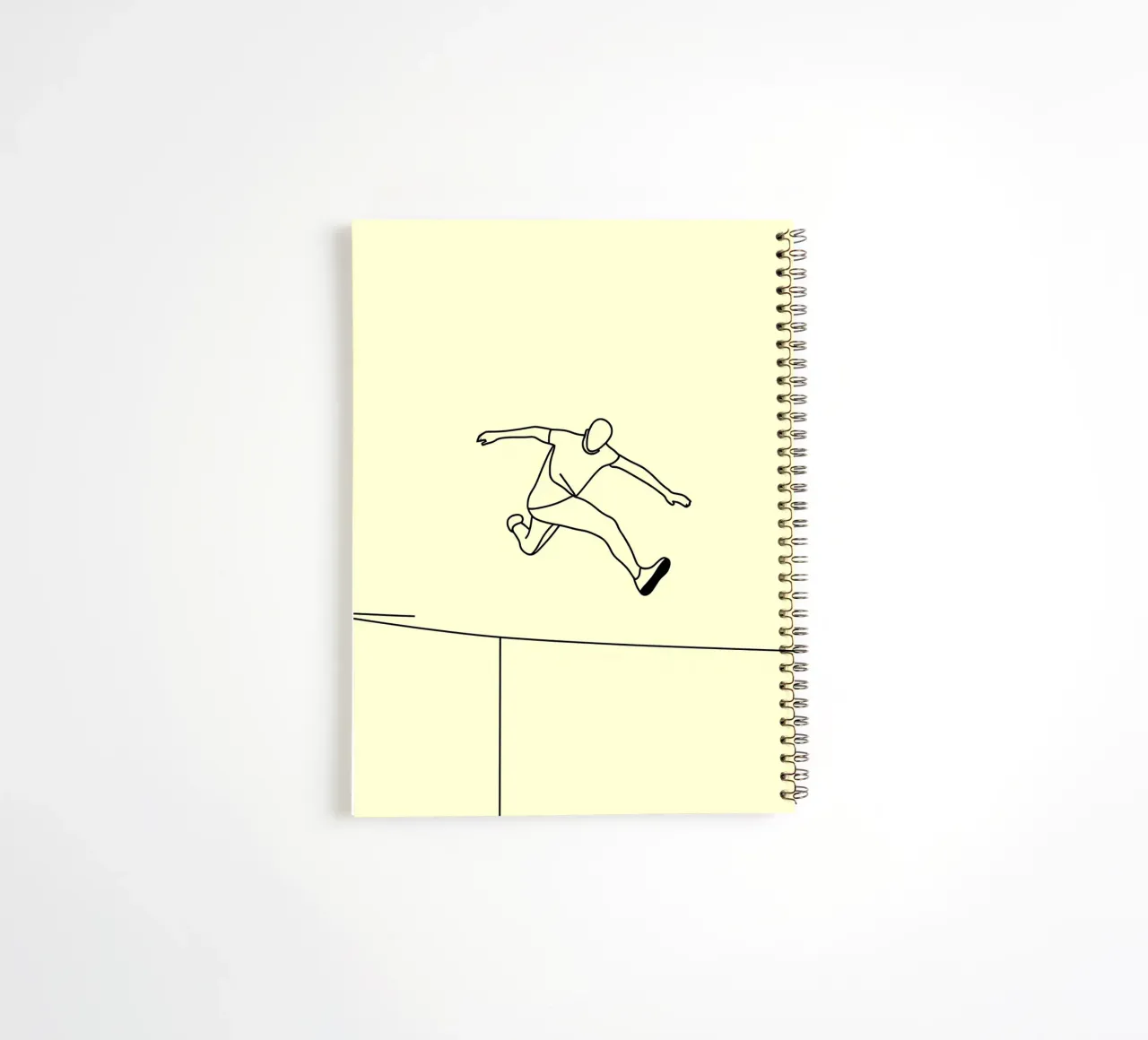 Athlete Jumping Minimalist Line Art spiral notebook by Viv Line Art
