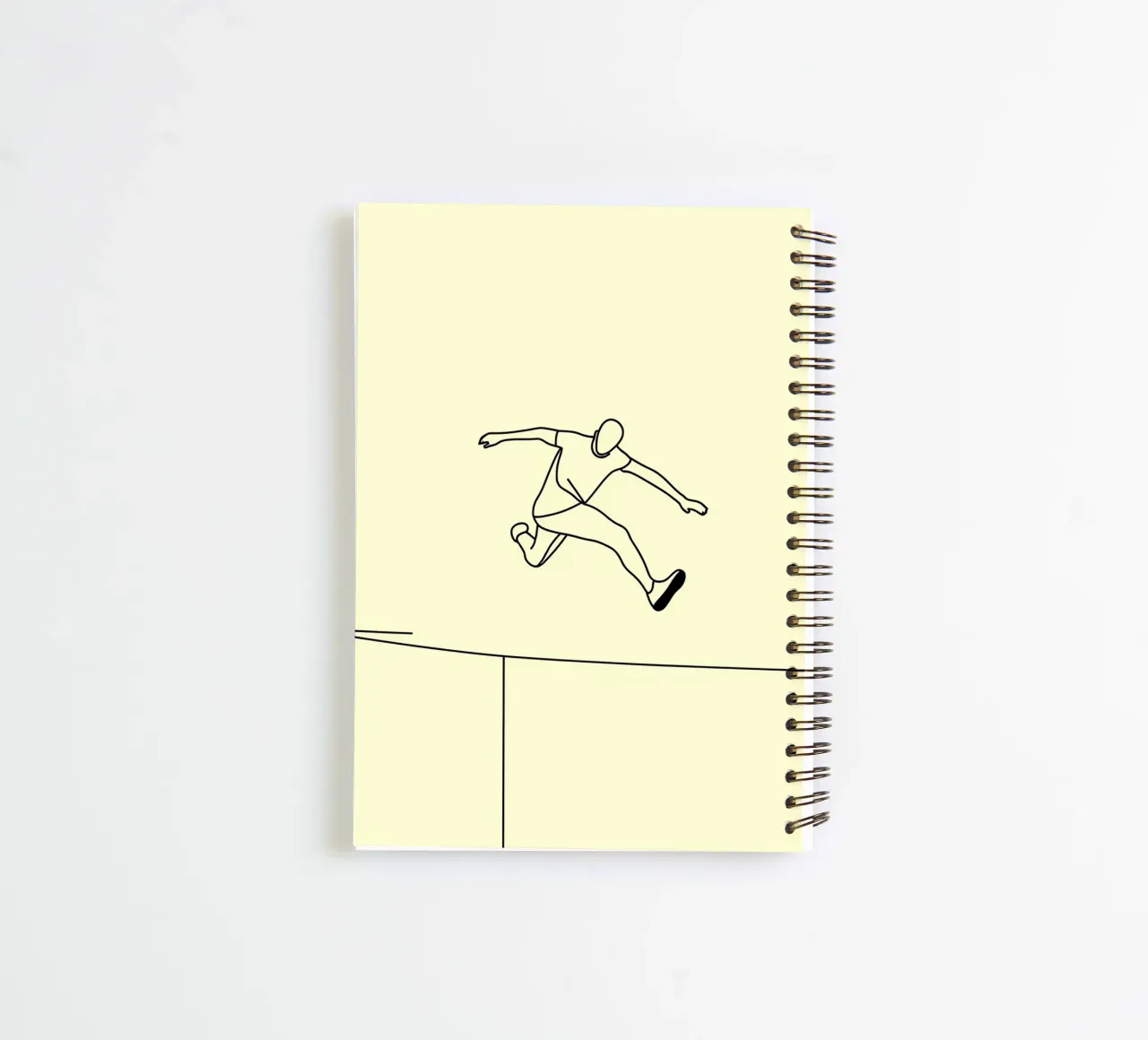 Athlete Jumping Minimalist Line Art spiral notebook by Viv Line Art