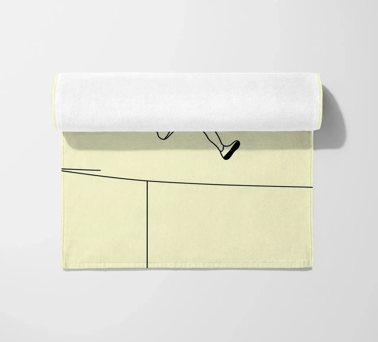 Athlete Jumping Minimalist Line Art beach towel by Viv Line Art