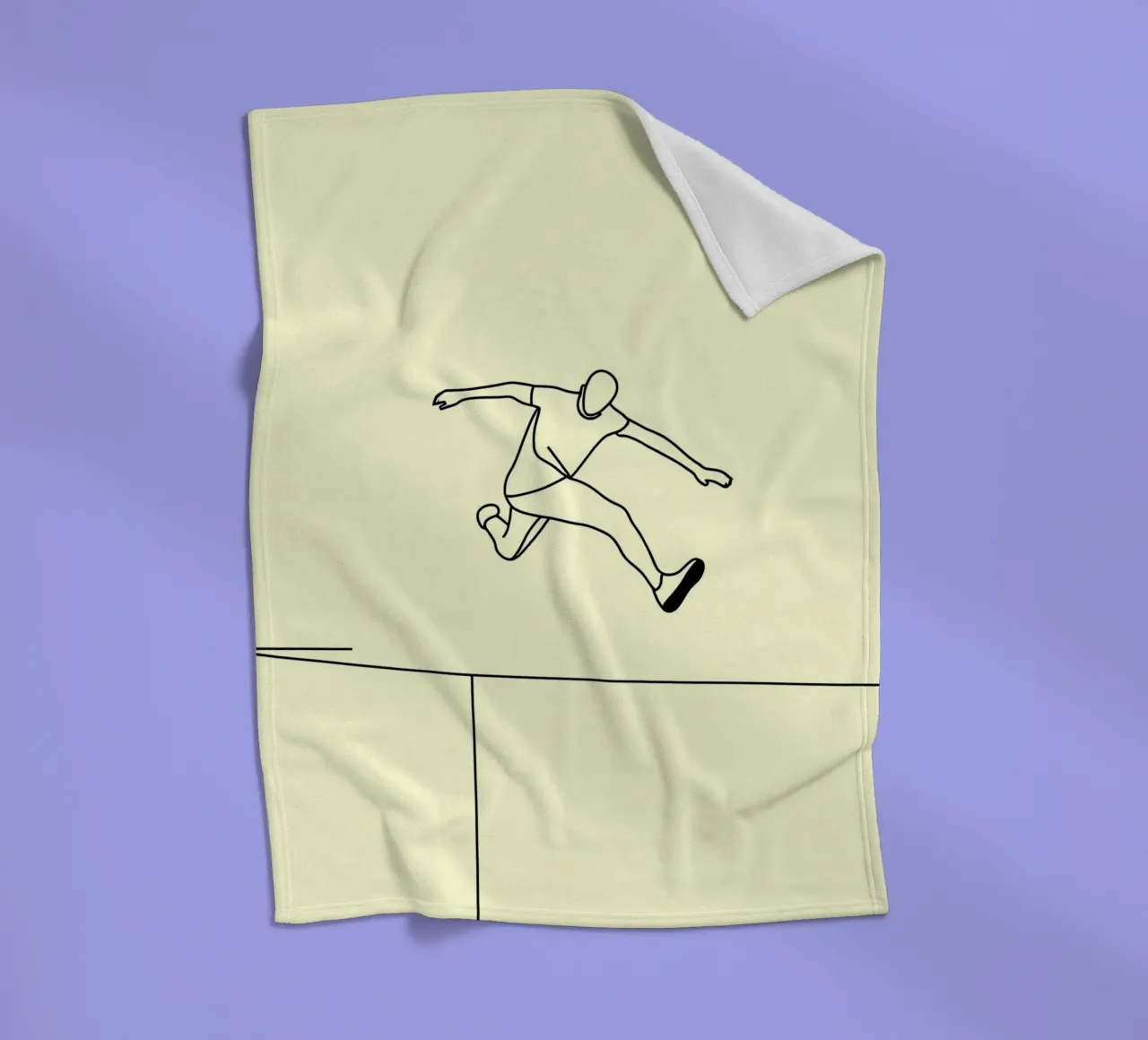 Athlet springt Minimalist Line Art Fleecedecke von Viv Line Art