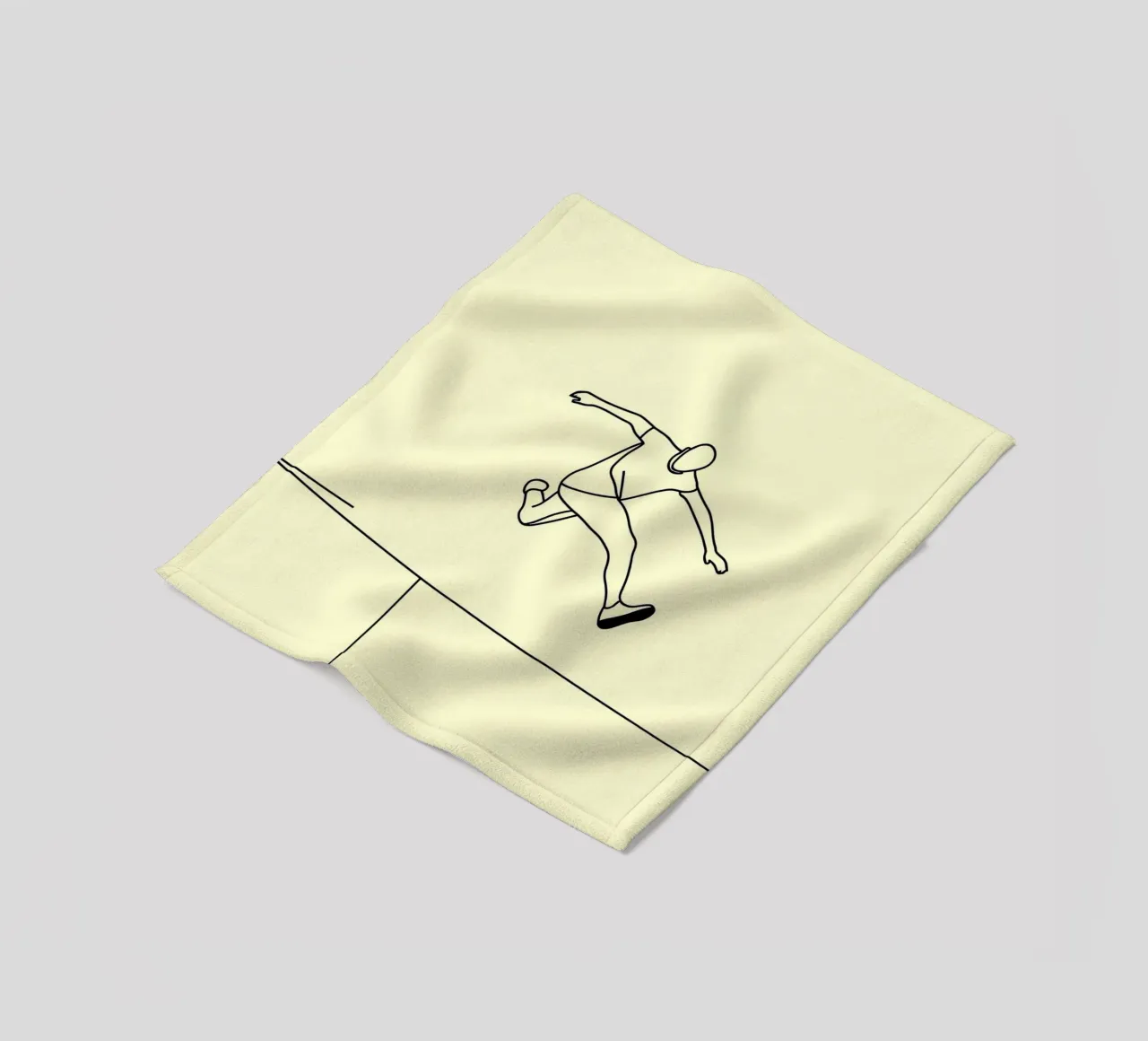 Athlet springt Minimalist Line Art Fleecedecke von Viv Line Art