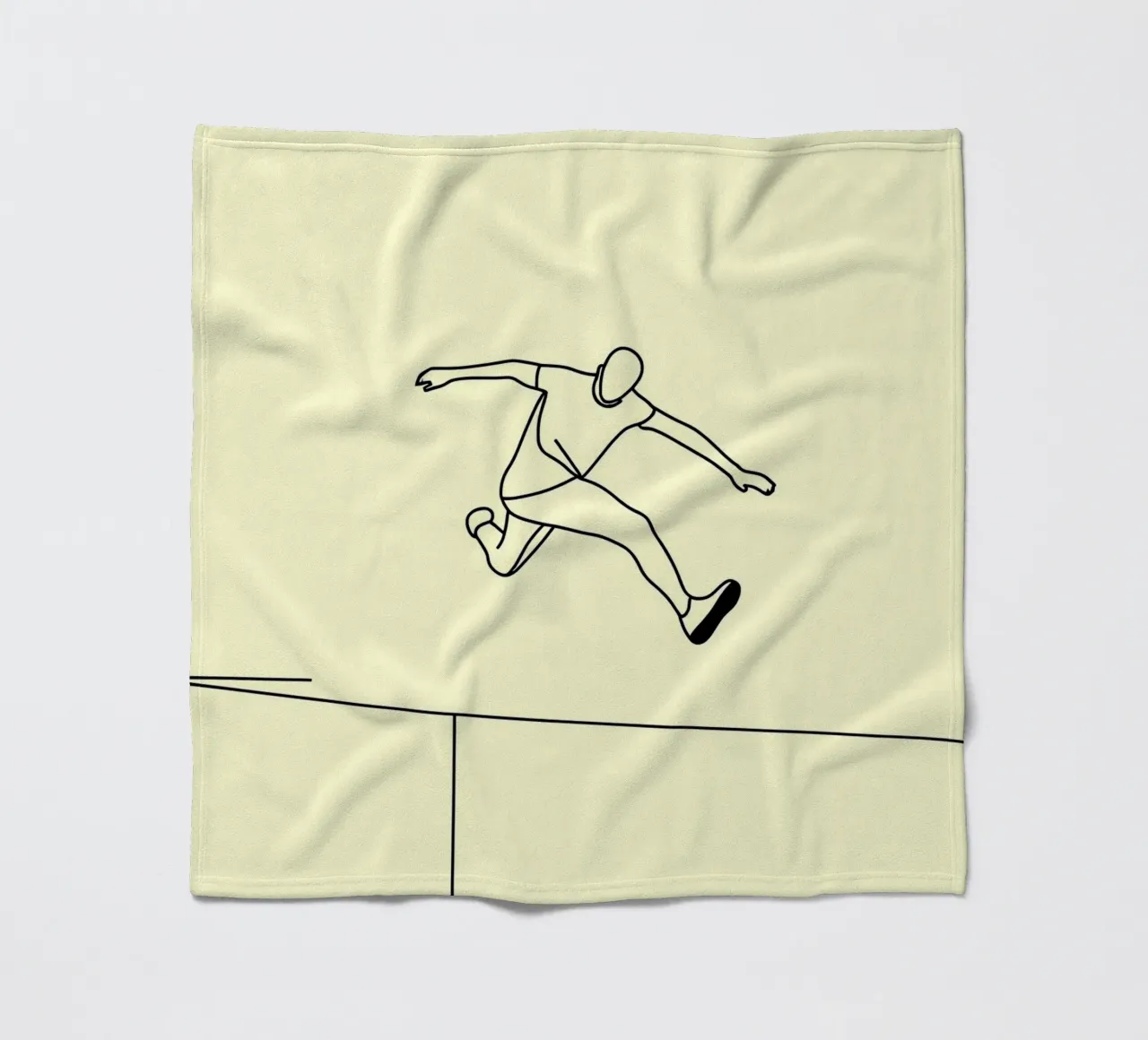 Athlet springt Minimalist Line Art Fleecedecke von Viv Line Art