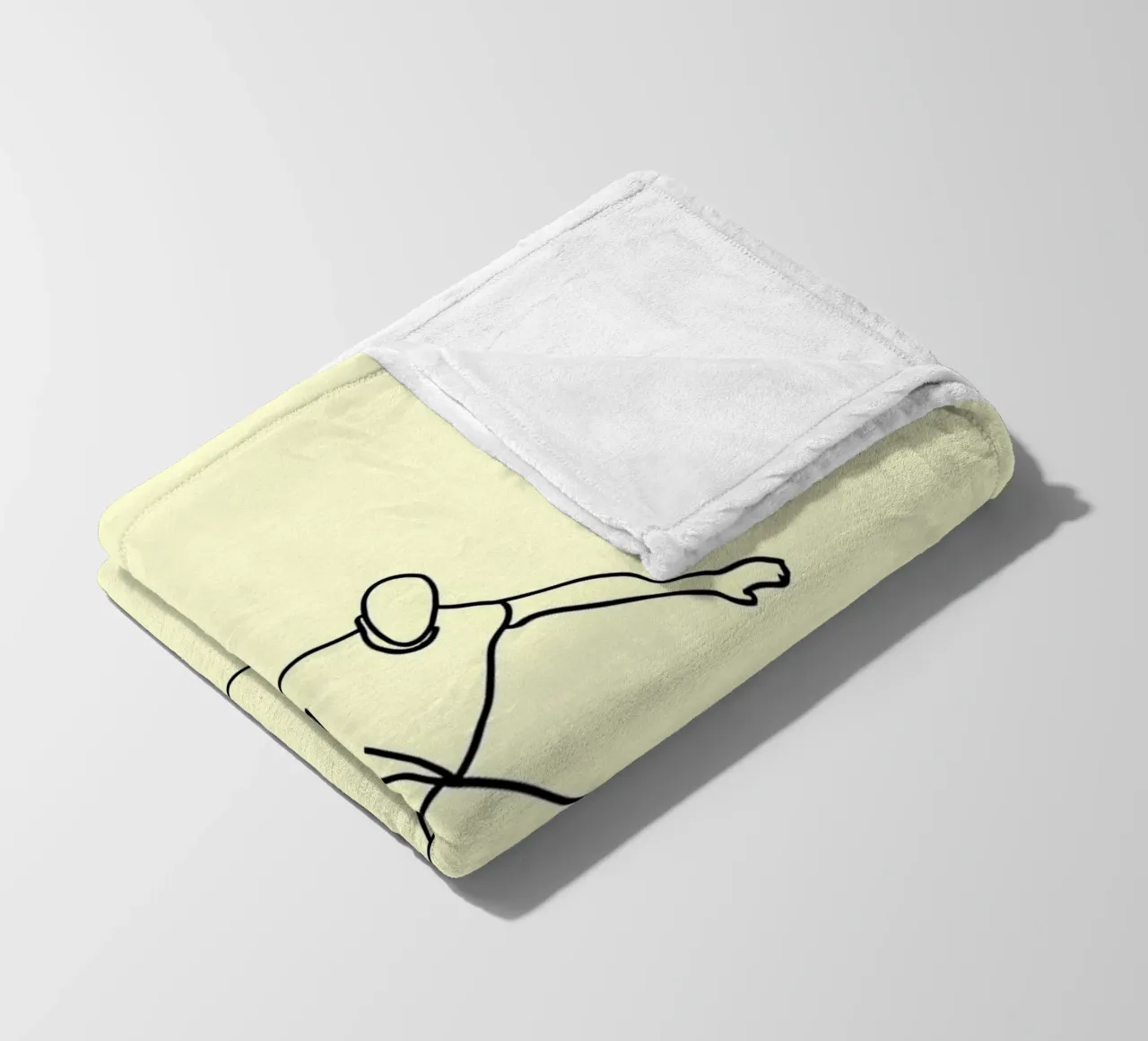 Athlet springt Minimalist Line Art Fleecedecke von Viv Line Art