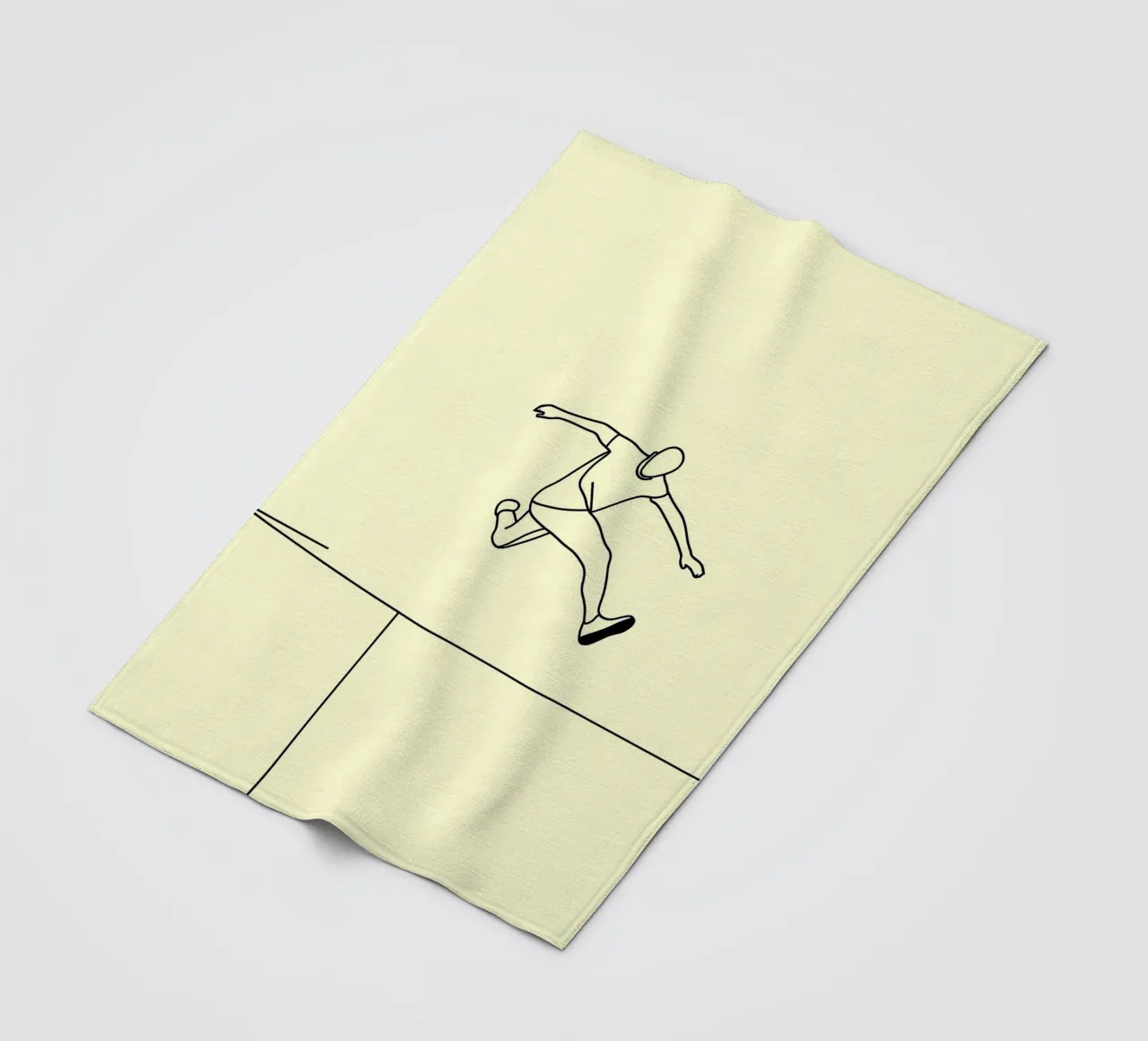Athlet springt Minimalist Line Art Fleecedecke von Viv Line Art