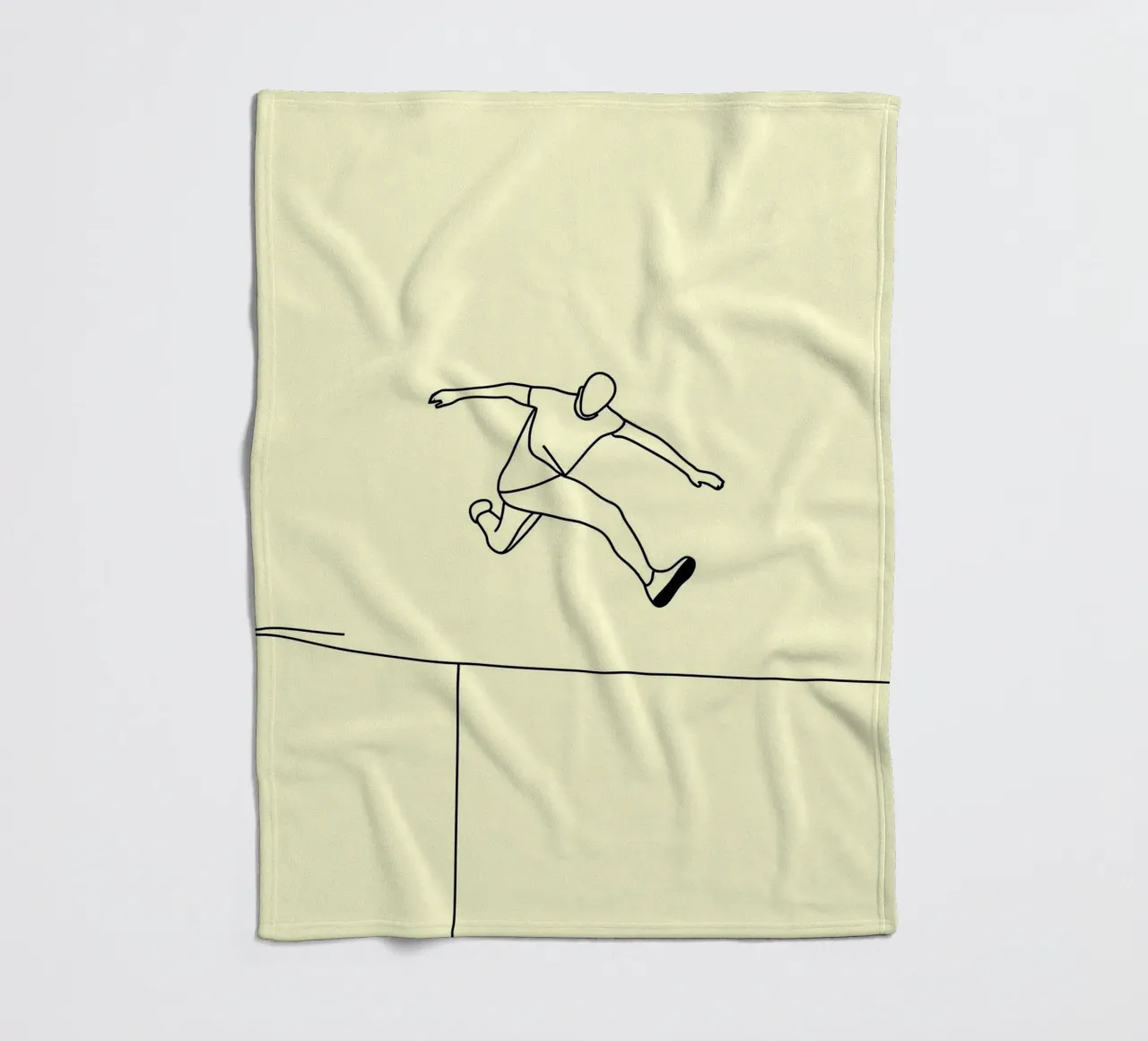 Athlet springt Minimalist Line Art Fleecedecke von Viv Line Art