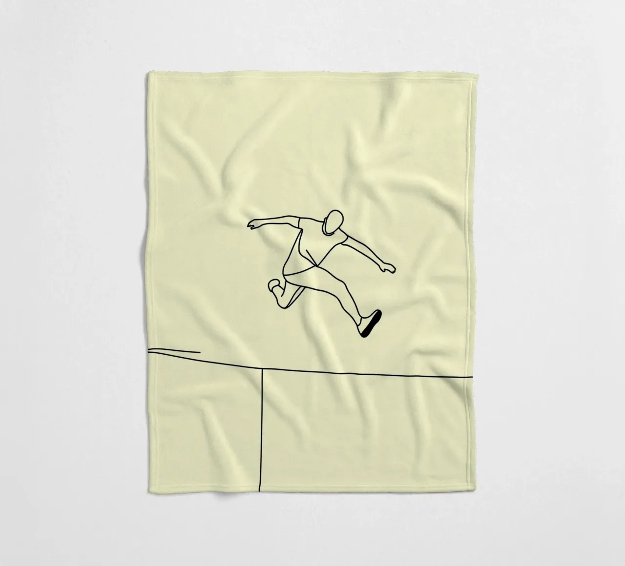 Athlet springt Minimalist Line Art Fleecedecke von Viv Line Art